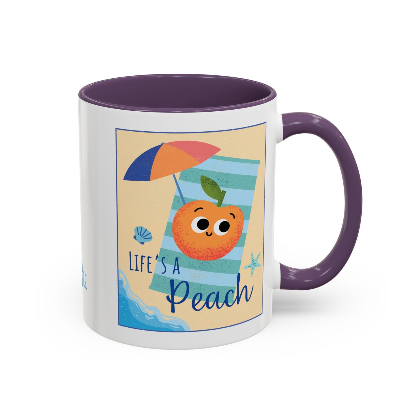Whimsical Life's a Peach Coffee Mug - 11 oz & 15 oz, Funny Fruit Pun Mugs, Great Gift Idea For All Fun Lovers