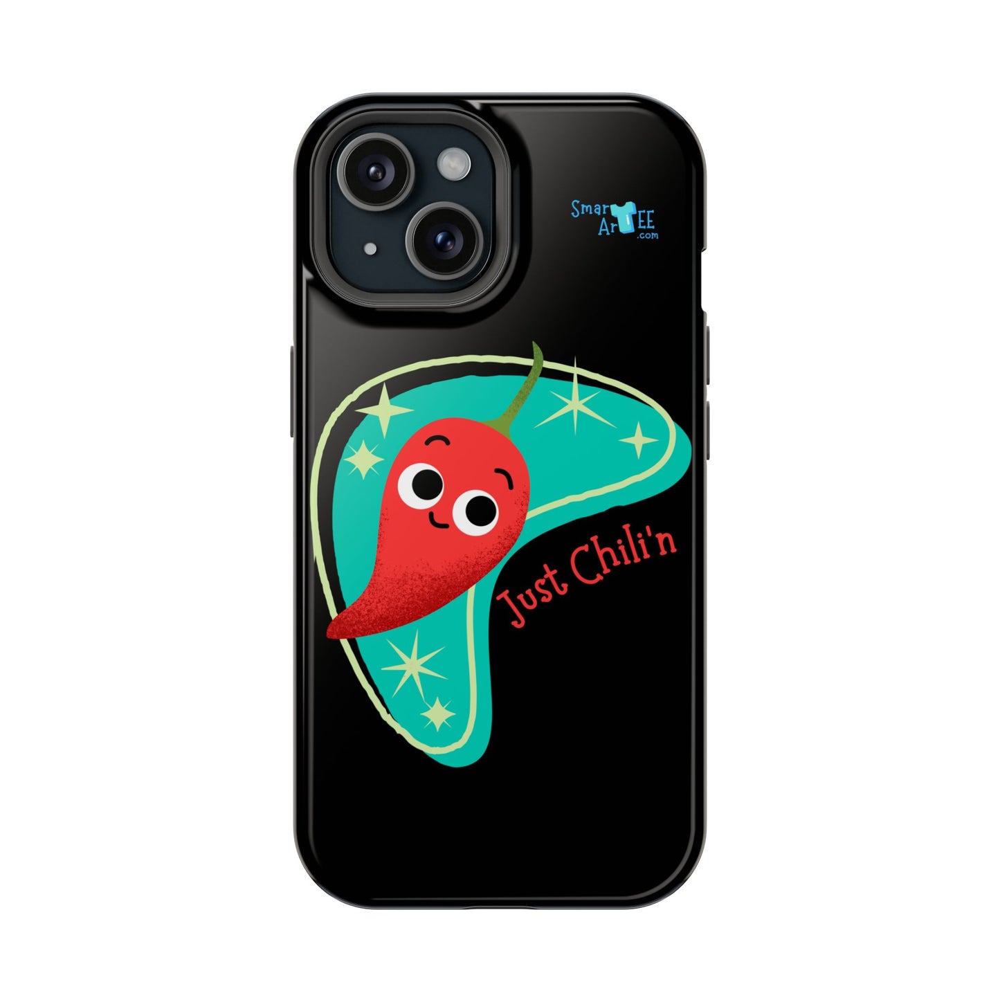 Chili Themed Phone Case, Just Chilin' Design, Fun Accessory, Unique Gift, Vibrant Protection, Perfect for Foodies, Holiday Cheer