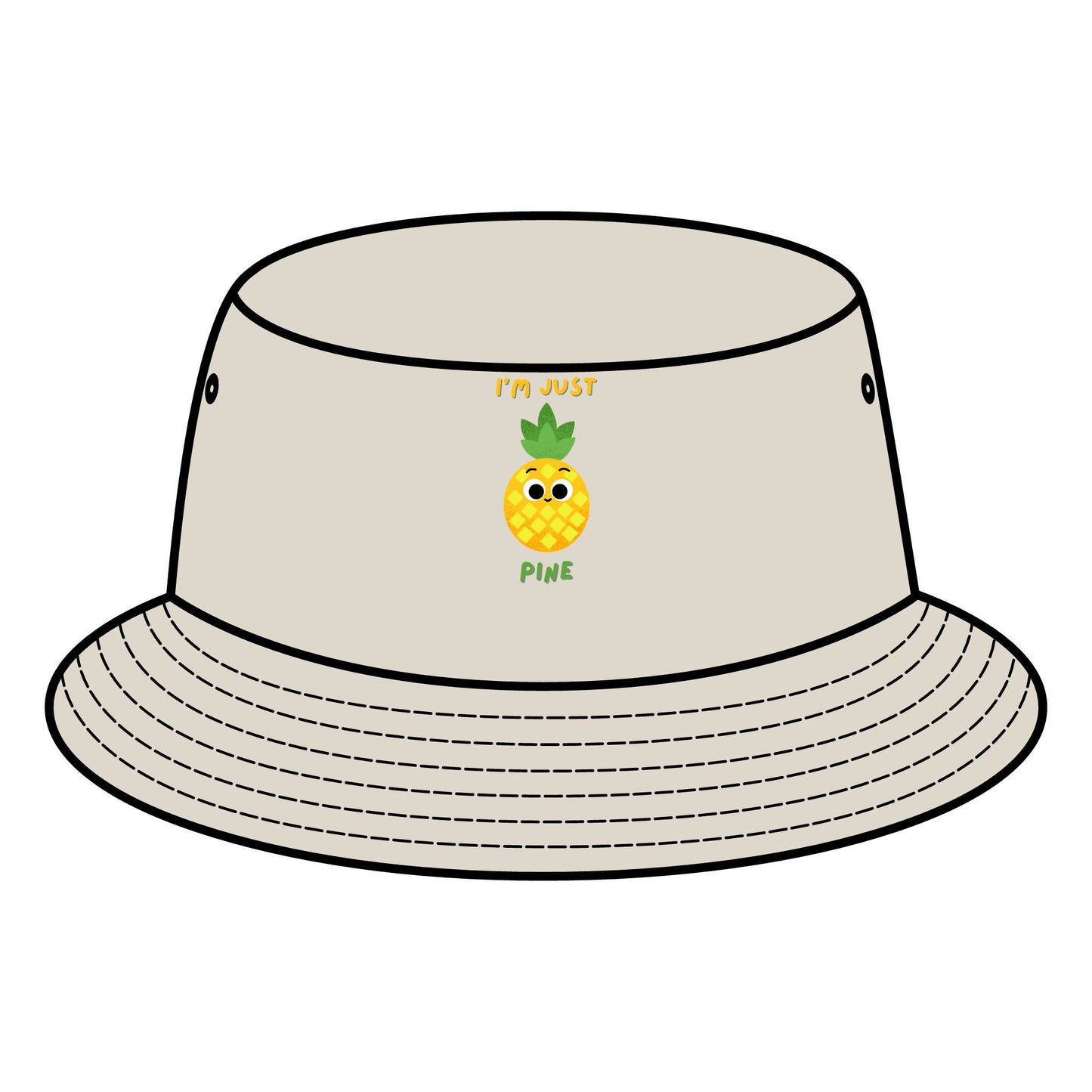 Cute Pineapple Bucket Hat, Summer Accessory, Trendy Sun Hats, Gifts for Beach Lovers, Funny Vacation Hat