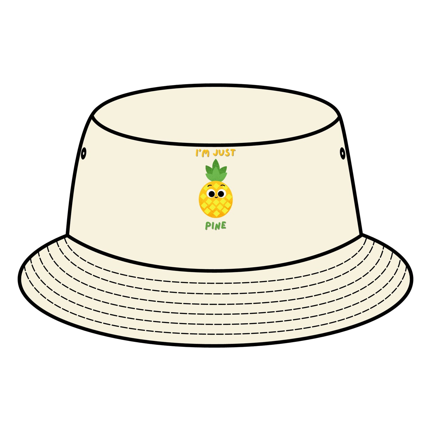 Cute Pineapple Bucket Hat, Summer Accessory, Trendy Sun Hats, Gifts for Beach Lovers, Funny Vacation Hat