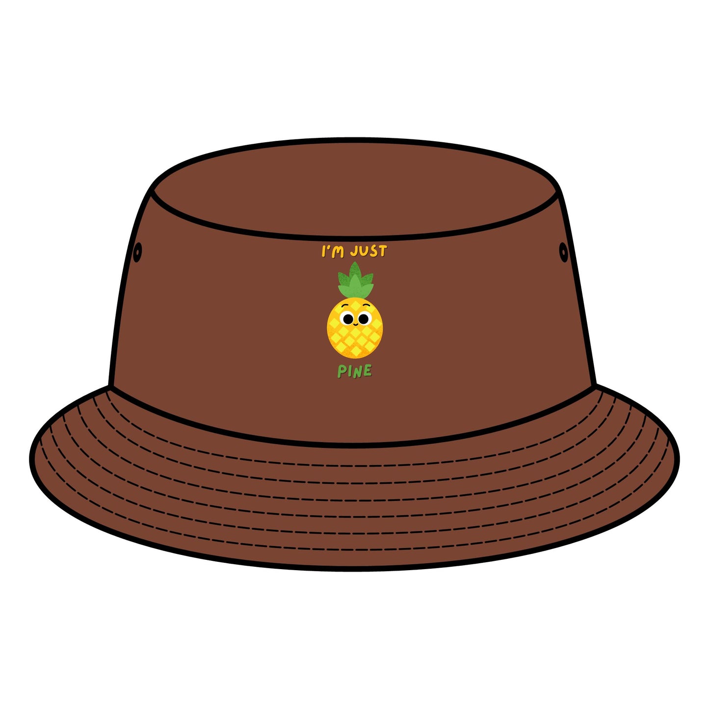 Cute Pineapple Bucket Hat, Summer Accessory, Trendy Sun Hats, Gifts for Beach Lovers, Funny Vacation Hat