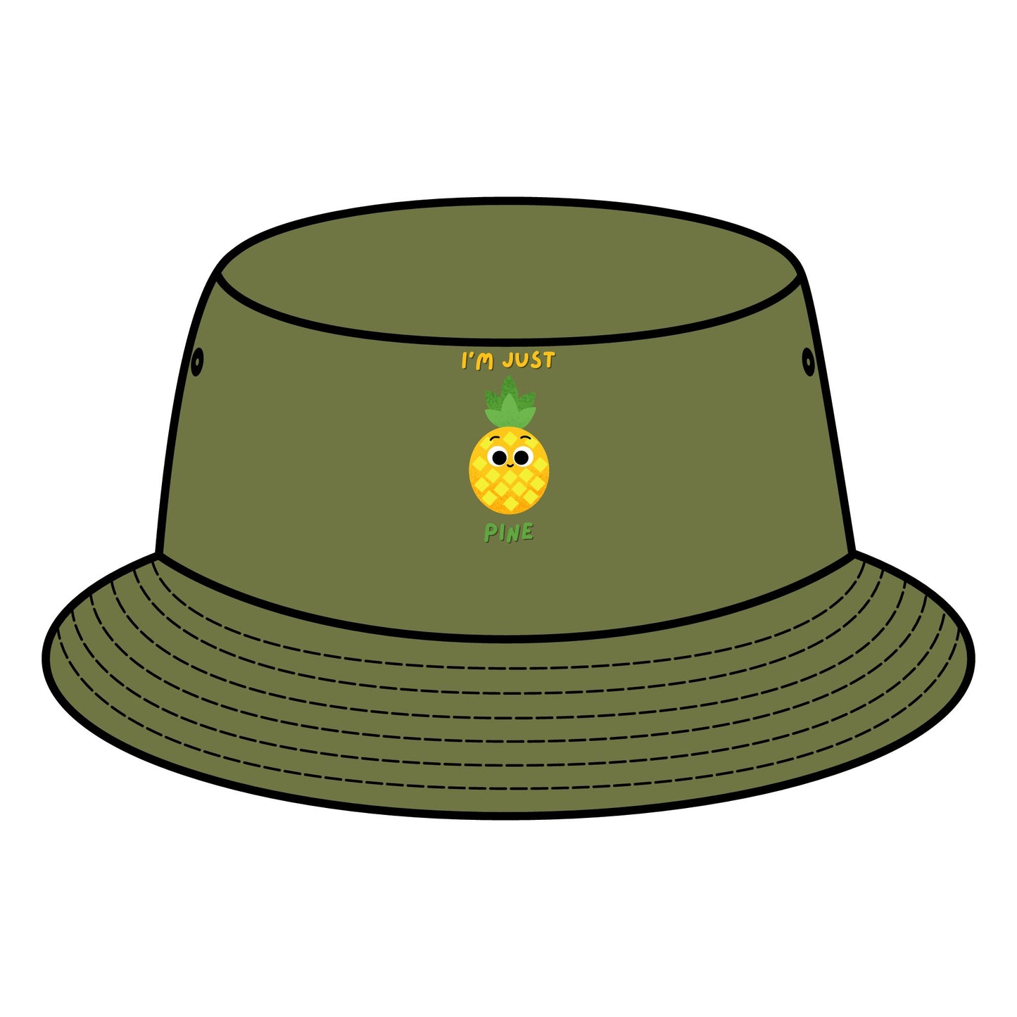 Cute Pineapple Bucket Hat, Summer Accessory, Trendy Sun Hats, Gifts for Beach Lovers, Funny Vacation Hat