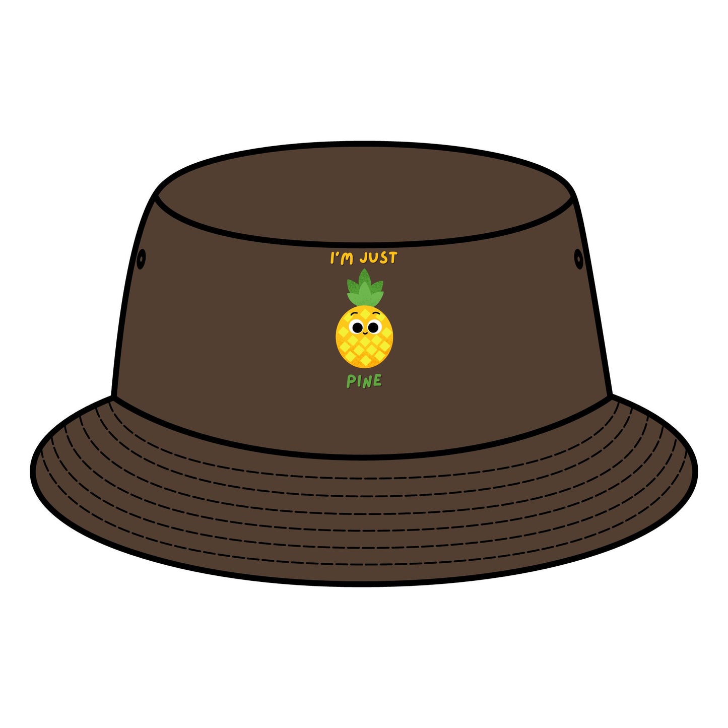 Cute Pineapple Bucket Hat, Summer Accessory, Trendy Sun Hats, Gifts for Beach Lovers, Funny Vacation Hat