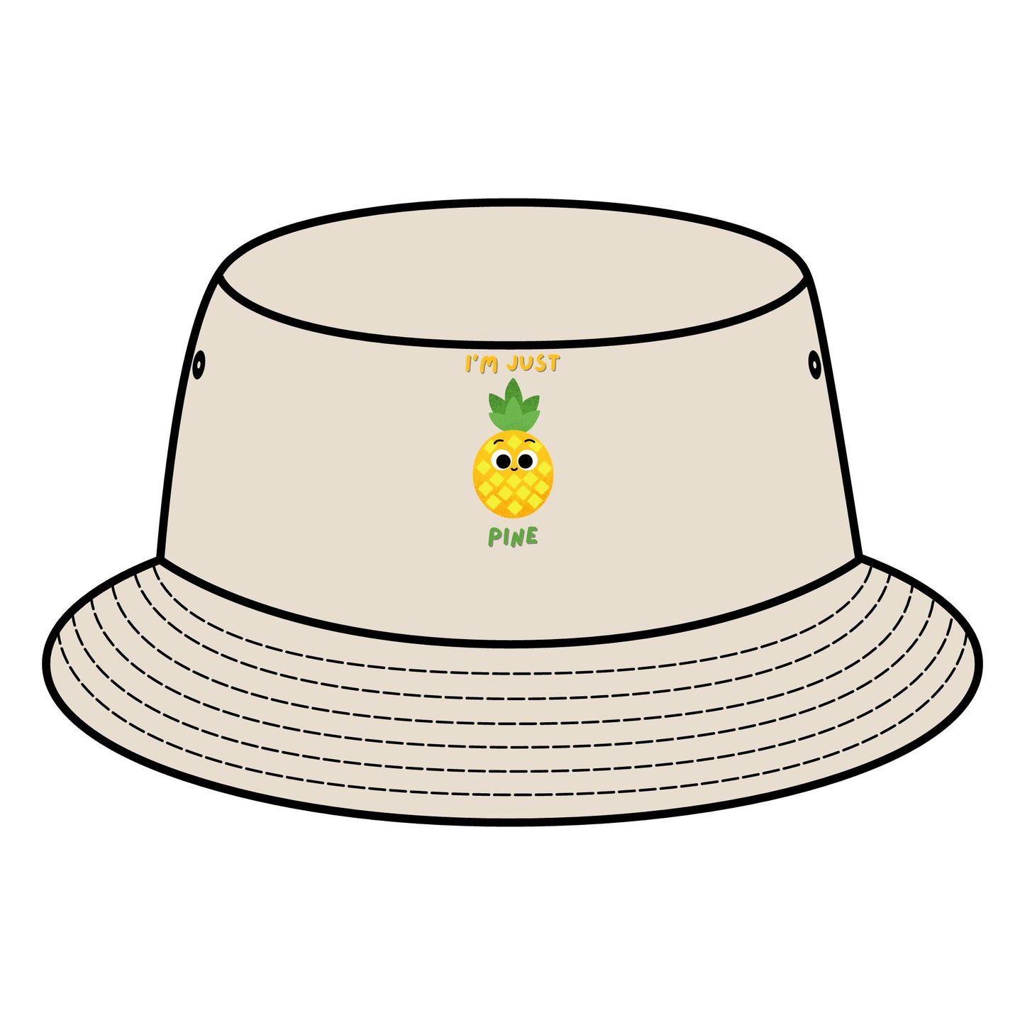 Cute Pineapple Bucket Hat, Summer Accessory, Trendy Sun Hats, Gifts for Beach Lovers, Funny Vacation Hat