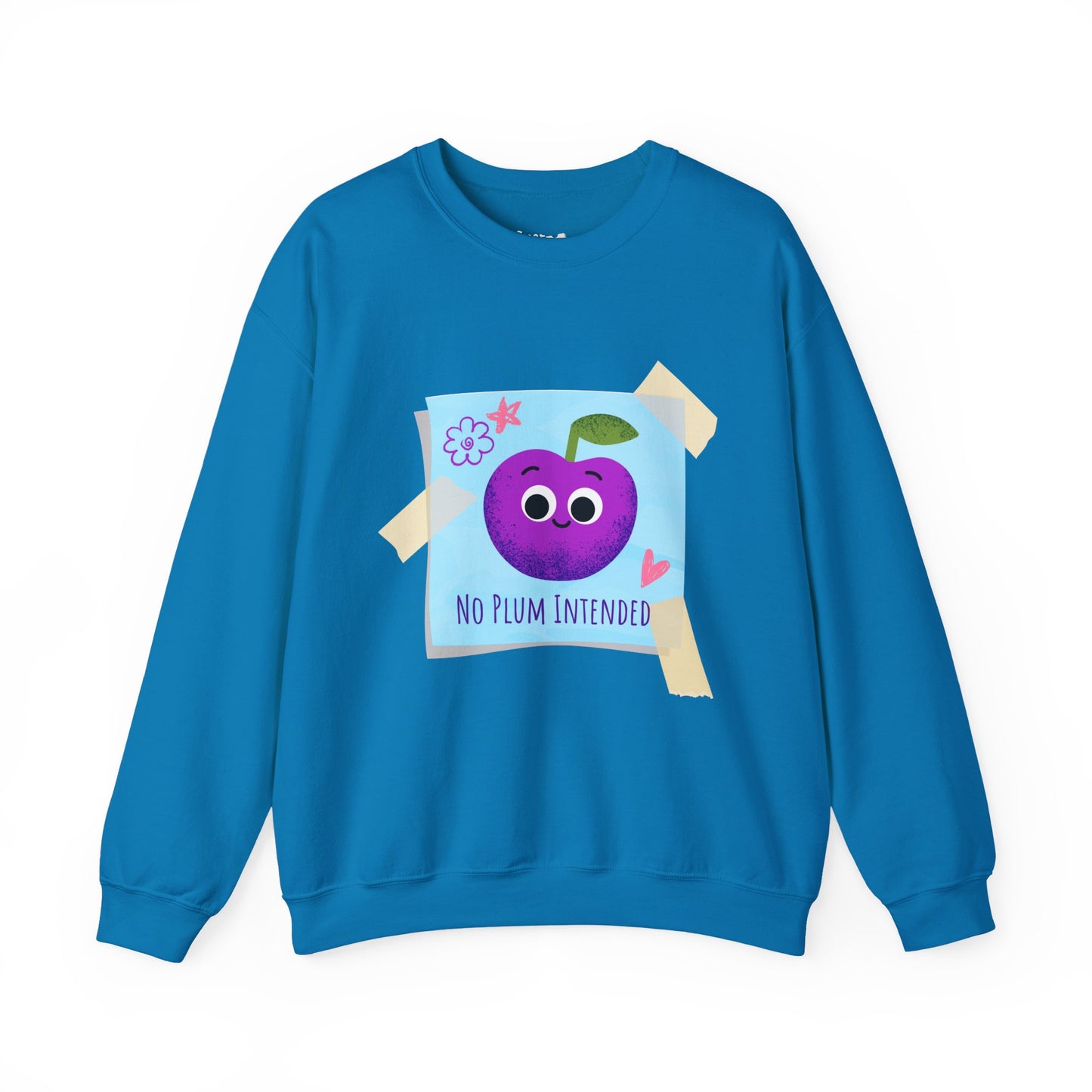 No Plum Intended Crewneck Sweatshirt, Relaxed Style for Everyday Wear, Great Gift Idea, Unisex Sweater