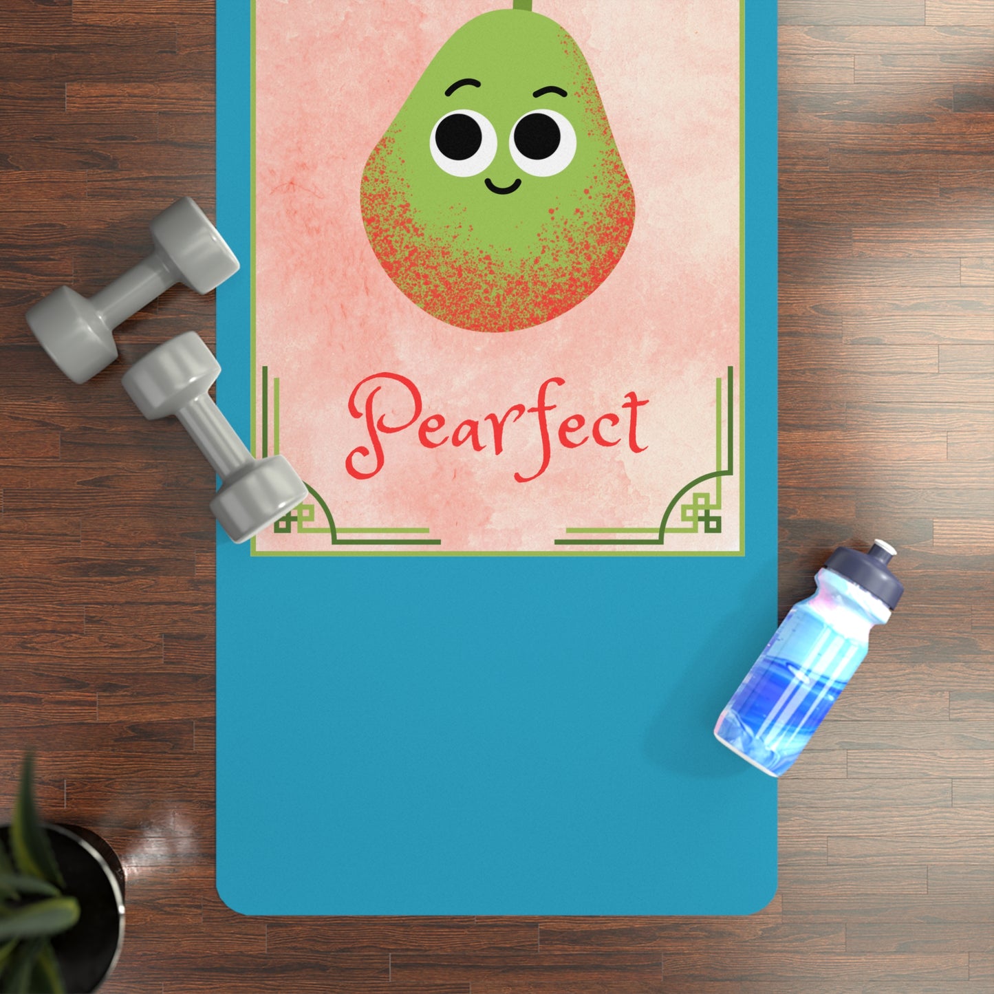 Practically Pearfect Rubber Yoga Mat, Fun Exercise Mat, Fitness Gift, Yoga & Pilates Accessories, Cute Workout Gear, Home Gym Decor