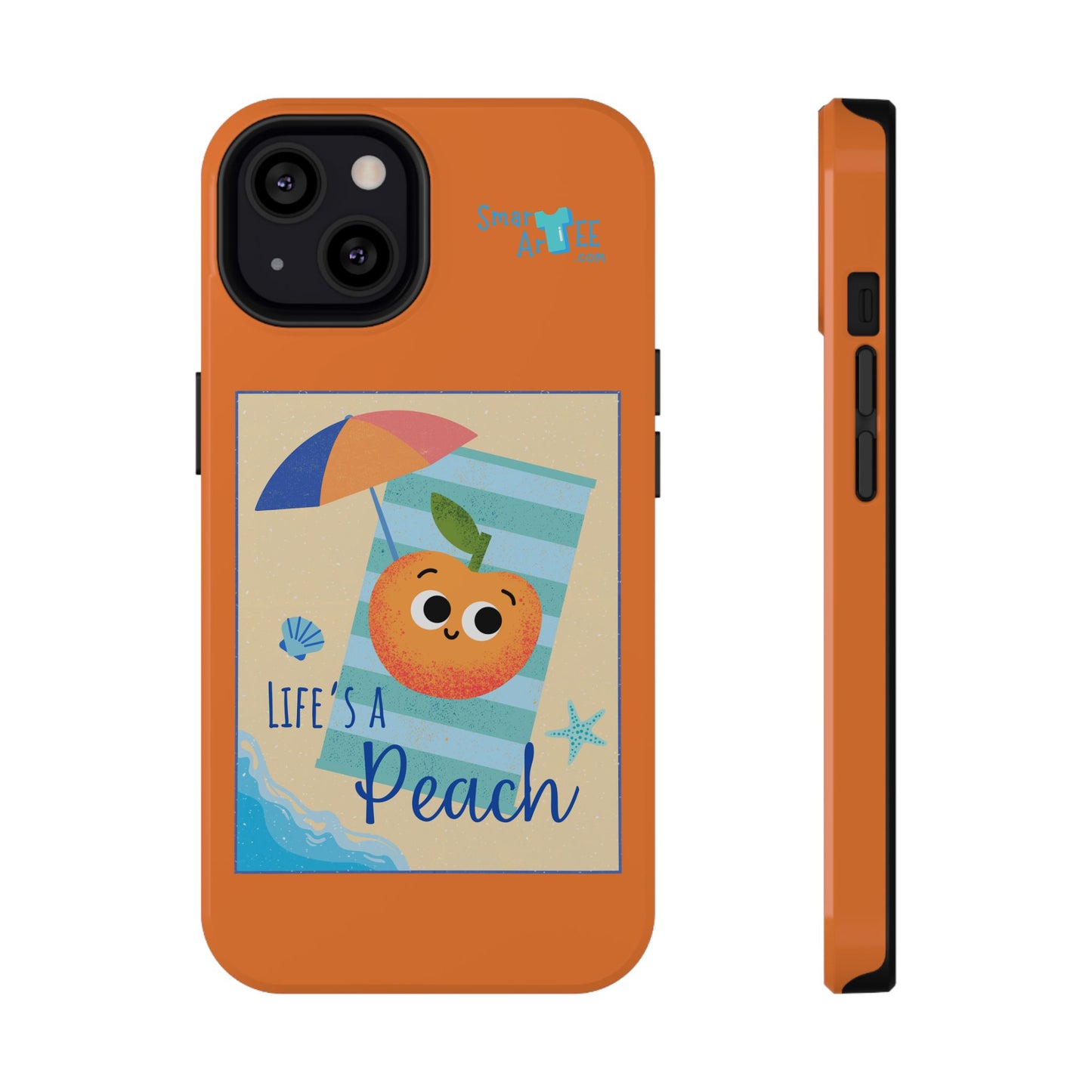 Cute Life's a Peach Phone Case, Impact-Resistant Cell Phone Cover, Summer Accessory, Gift for Fruit Lovers, Beach Vibes