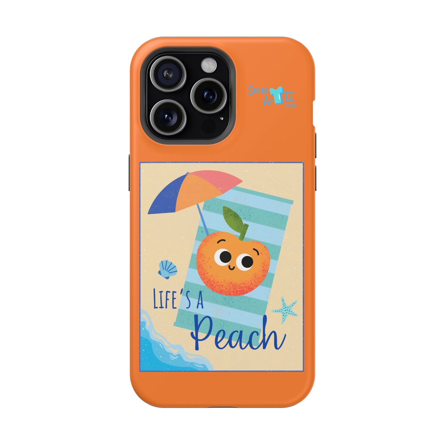 Cute Life's a Peach Phone Case, Impact-Resistant Cell Phone Cover, Summer Accessory, Gift for Fruit Lovers, Beach Vibes