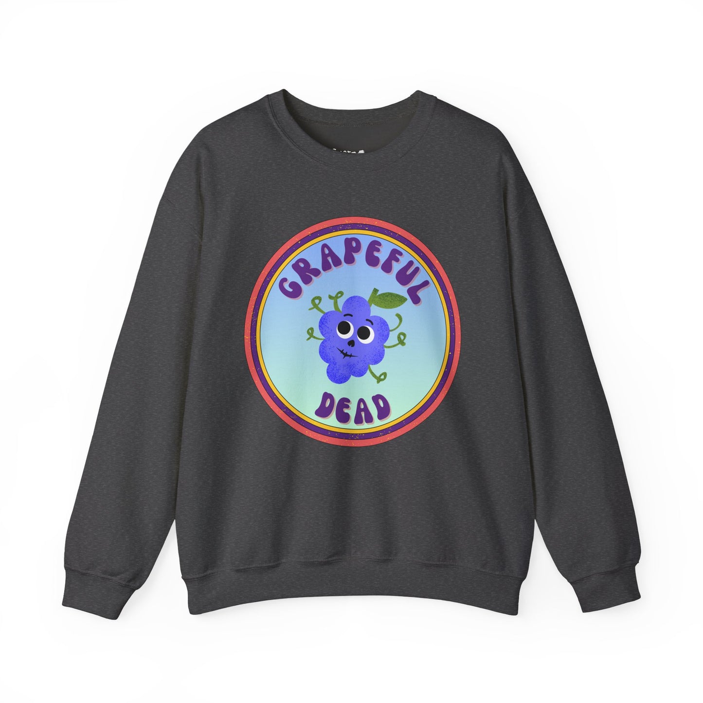 Grapeful Dead Crewneck Sweatshirt - Funny Fruit Pun Design, Cozy Whimsical Sweatshirt, Great Gift Idea