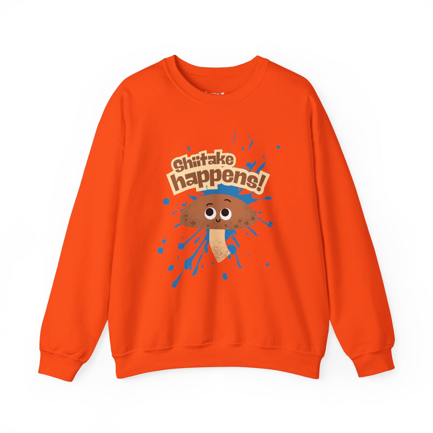 Shiitake Happens Crewneck Sweatshirt, Whimsical Fall Fashion, Unisex Styling, Great Gift Idea