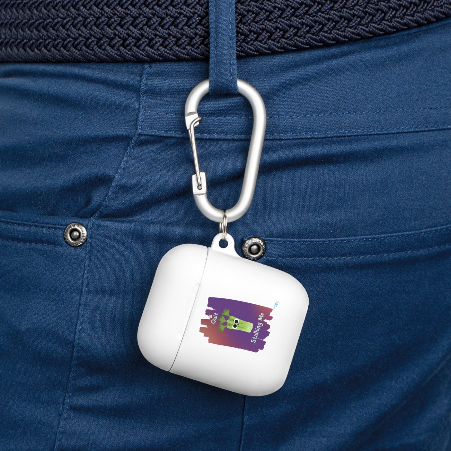 Colorful AirPods Case Cover, Funny Quit Stalking Me Pun, Quirky Accessory for Music Lovers, Unique Gift for Students, Cute Protective Case