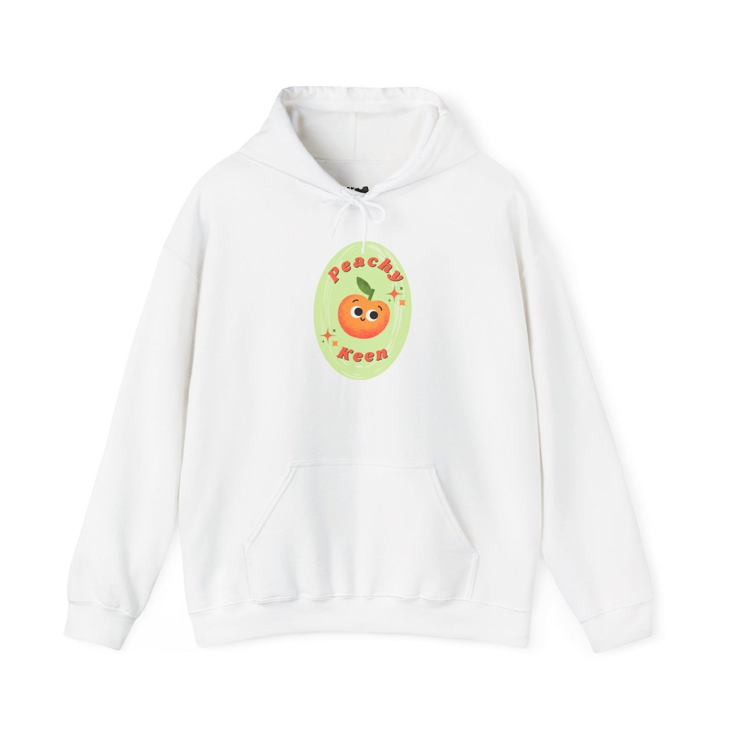 Peachy Keen Unisex Heavy Blend Hoodie, Cute Fruit Hoodie, Spring Fashion, Gift for Friends, Cozy Casual Wear, Relaxed Style