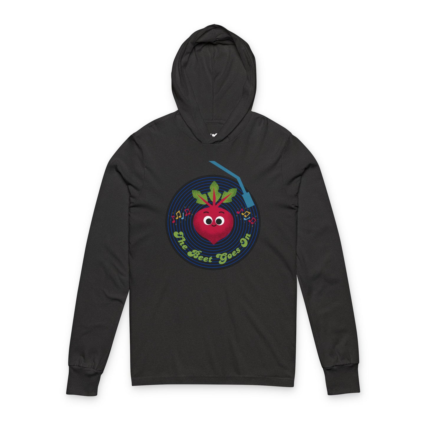 The Beet Goes On Hooded Long Sleeve Shirt | Fun Music Lover Gift, Unisex Long Sleeve Pullover, Unique Christmas Gift