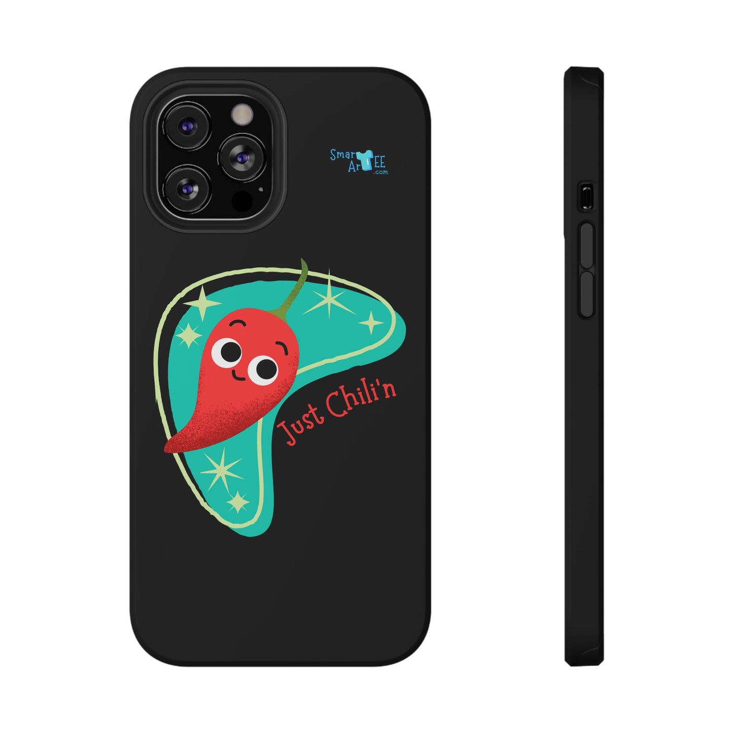Chili Themed Phone Case, Just Chilin' Design, Fun Accessory, Unique Gift, Vibrant Protection, Perfect for Foodies, Holiday Cheer