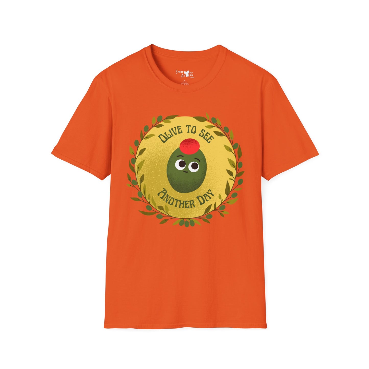 Funny Olive Design Unisex Softstyle T-Shirt - 'Olive to See Another Day' Funny Vegetable Pun, Great Gift Idea, Fun For All