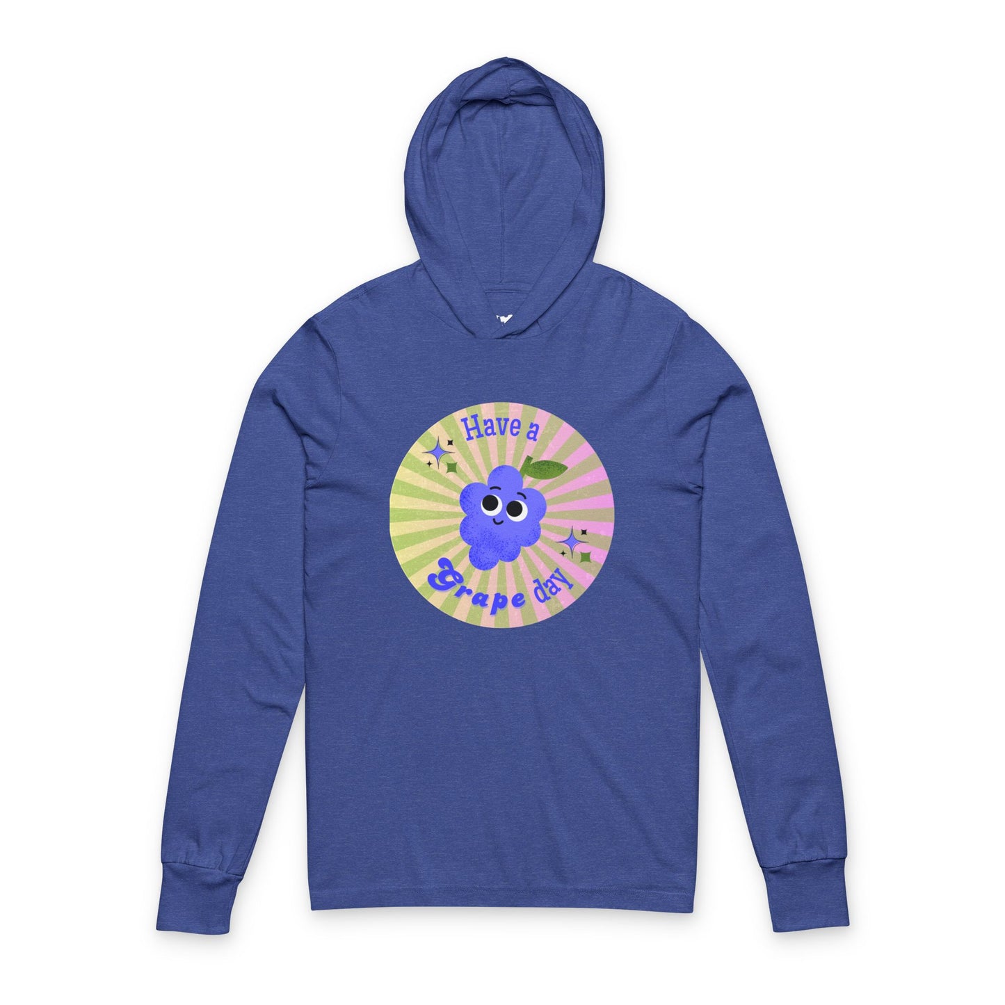 Grape Day Unisex Hooded Long Sleeve Shirt, Perfect for Casual Outings, Gifts, Spring Celebrations, Birthday, Relaxation