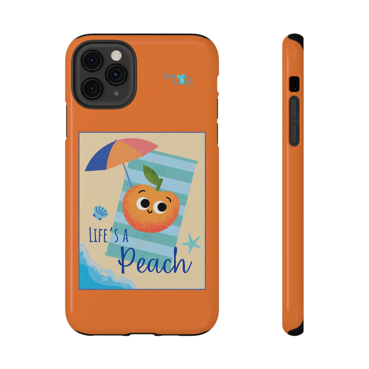 Cute Life's a Peach Phone Case, Impact-Resistant Cell Phone Cover, Summer Accessory, Gift for Fruit Lovers, Beach Vibes