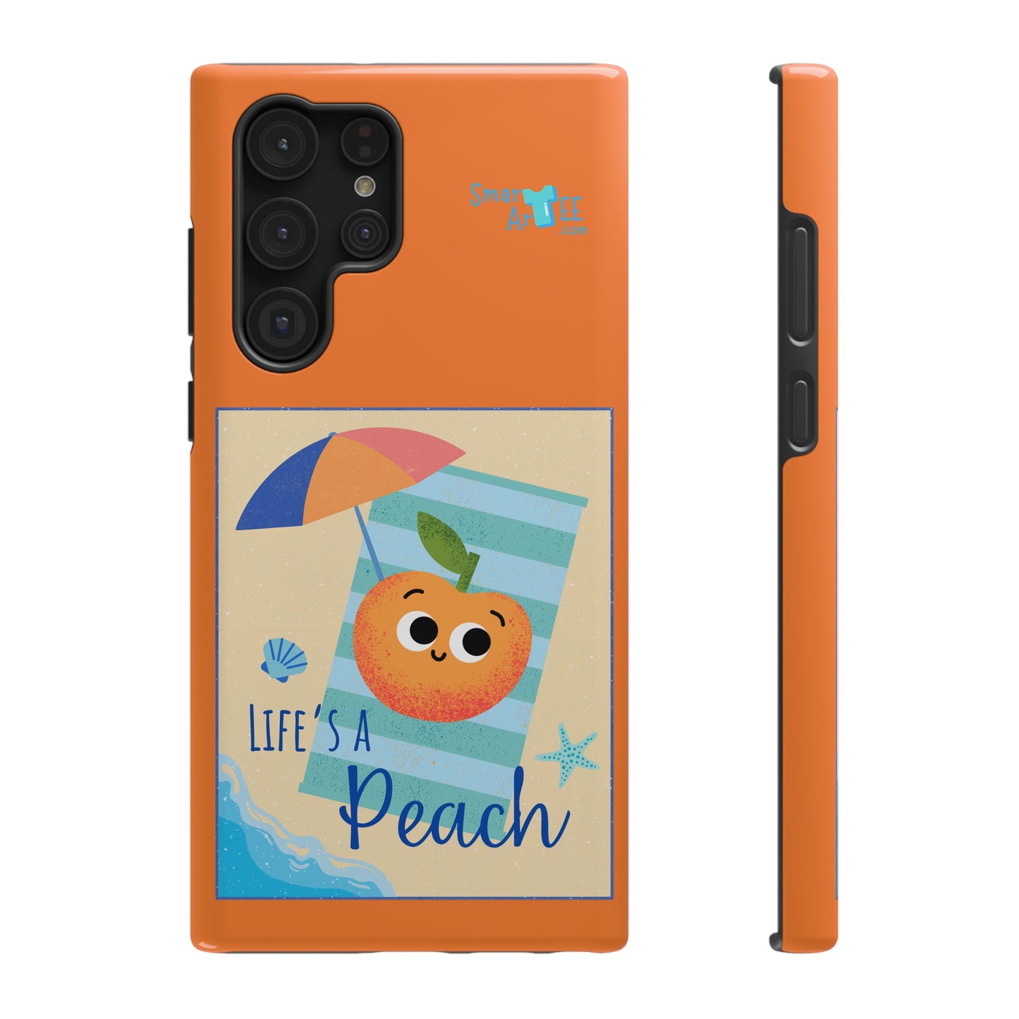 Cute Life's a Peach Phone Case, Impact-Resistant Cell Phone Cover, Summer Accessory, Gift for Fruit Lovers, Beach Vibes