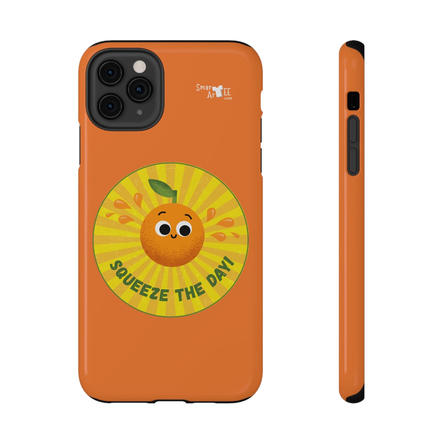 Orange Squeeze Impact-Resistant Case | Fun Phone Cover for Daily Motivation, Gift for Friends, Cute Phone Accessory, Squeeze the Day!