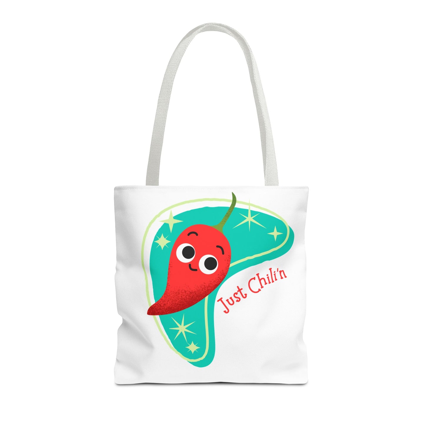Cute Chili Pepper Tote Bag - Just Chillin', Reusable Grocery Bag, Beach Tote, Gift for Veggie Lovers, Summer Vibes