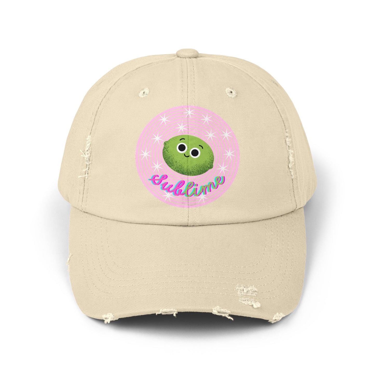 Sublime Distressed Cap, Trendy Funny Pun Hats, Cute Accessories, Casual Outfit, Gift for Her, Everyday Wear, Statement Headwear