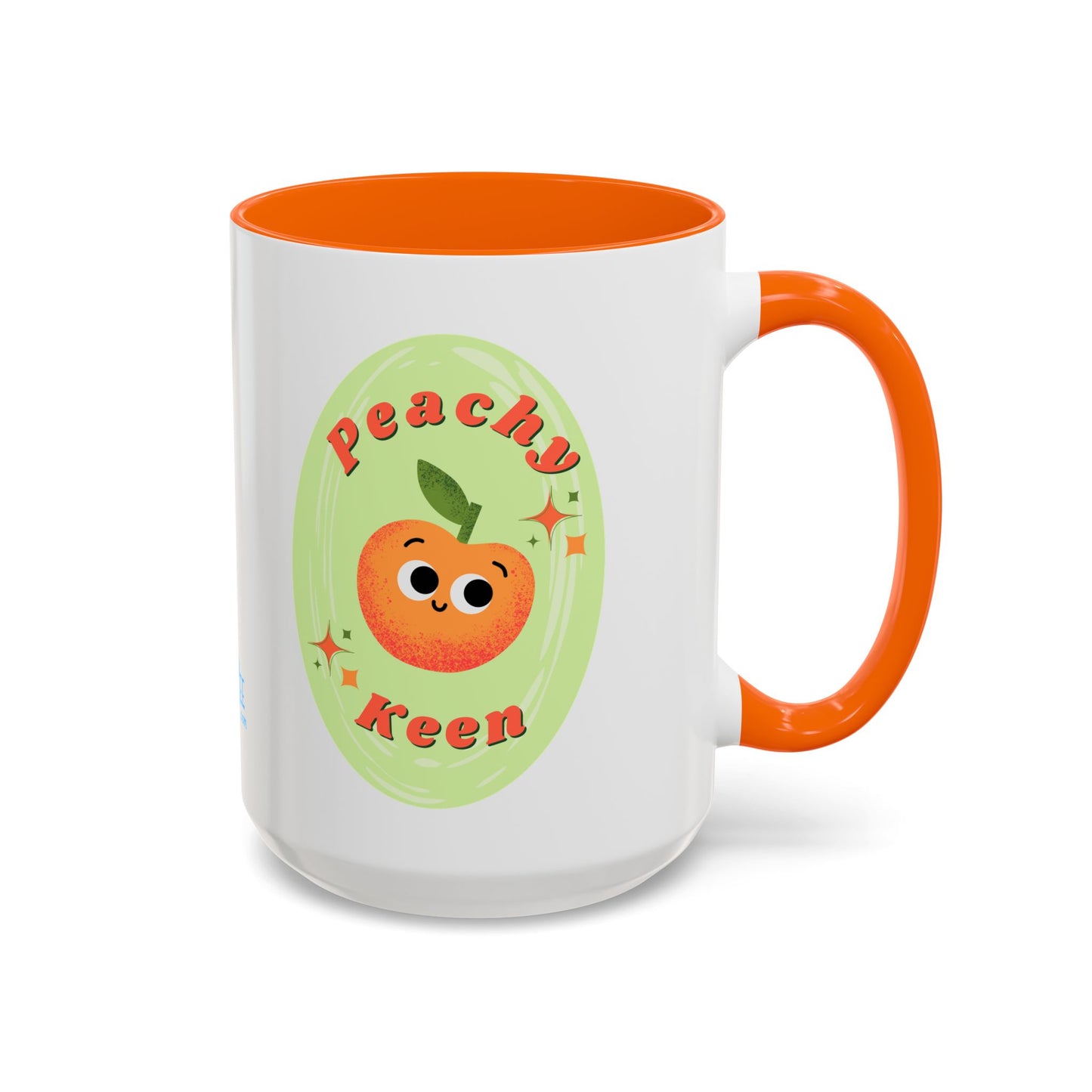 Peachy Keen Accent Coffee Mug - Fun Drinkware for Coffee Lovers, Gifts for Friends, Cute Kitchen Decor, Fruit-themed Mug, Unique Ceramics