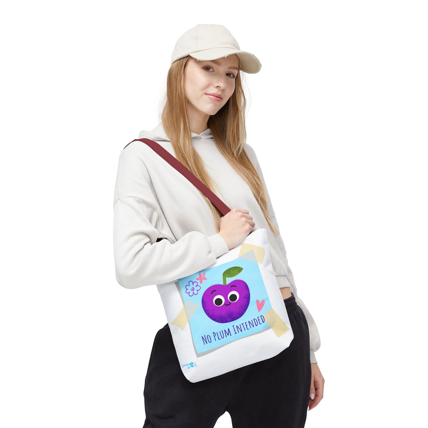 Cute 'No Plum Intended' Tote Bag | Perfect for Groceries, Beach Days, Shopping, Gifts, & Everyday Use