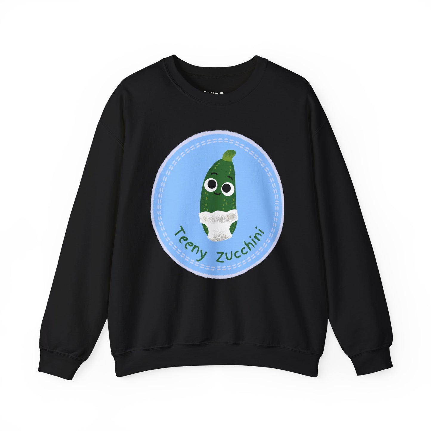 Cute Teeny Zucchini Crewneck Sweatshirt | Funny Gift for Foodies | Cozy Unisex Fashion | Perfect for Gardening Lovers