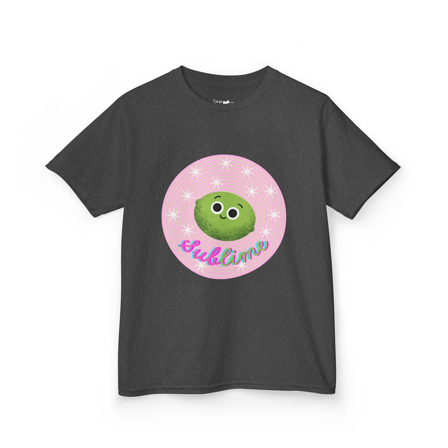Kids Sublime Tee with Cute Lime Character, Fun Kids Shirt, Gift for Birthdays, Playdates, Summer Outfits, Cute Apparel
