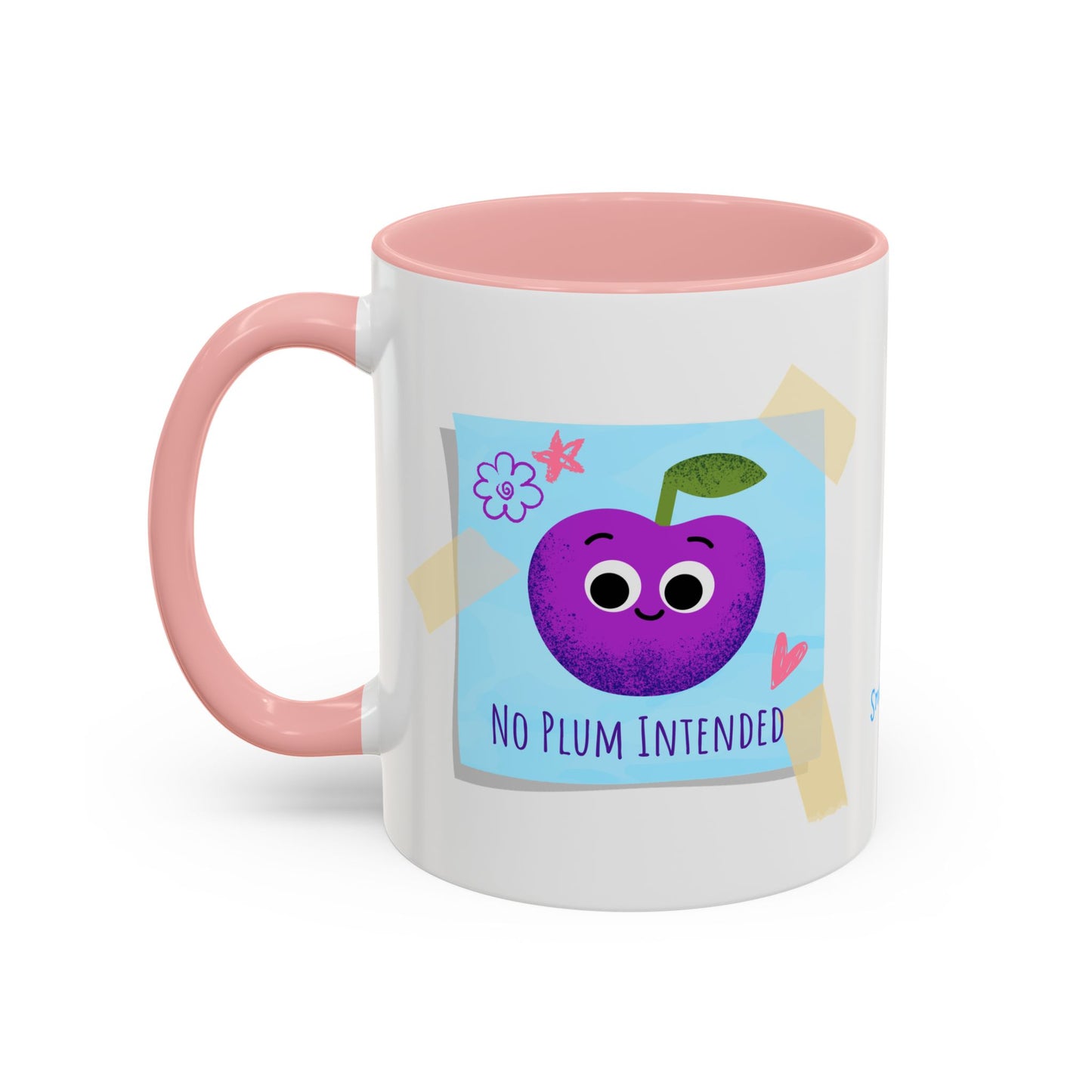 Playful Plum Coffee Mug, Cute Gift for Teachers, Friends, Humor Mug, Fun Kitchen Decor, Unique Cup for Any Occasion