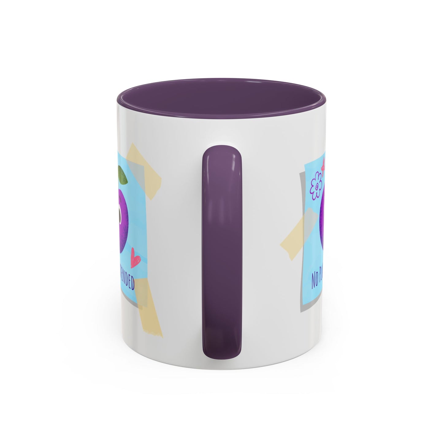 Playful Plum Coffee Mug, Cute Gift for Teachers, Friends, Humor Mug, Fun Kitchen Decor, Unique Cup for Any Occasion