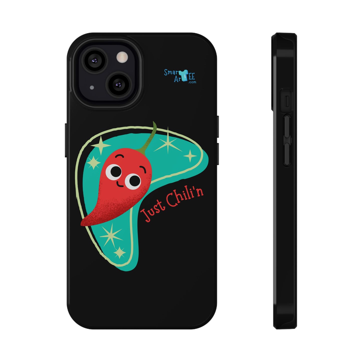 Chili Themed Phone Case, Just Chilin' Design, Fun Accessory, Unique Gift, Vibrant Protection, Perfect for Foodies, Holiday Cheer