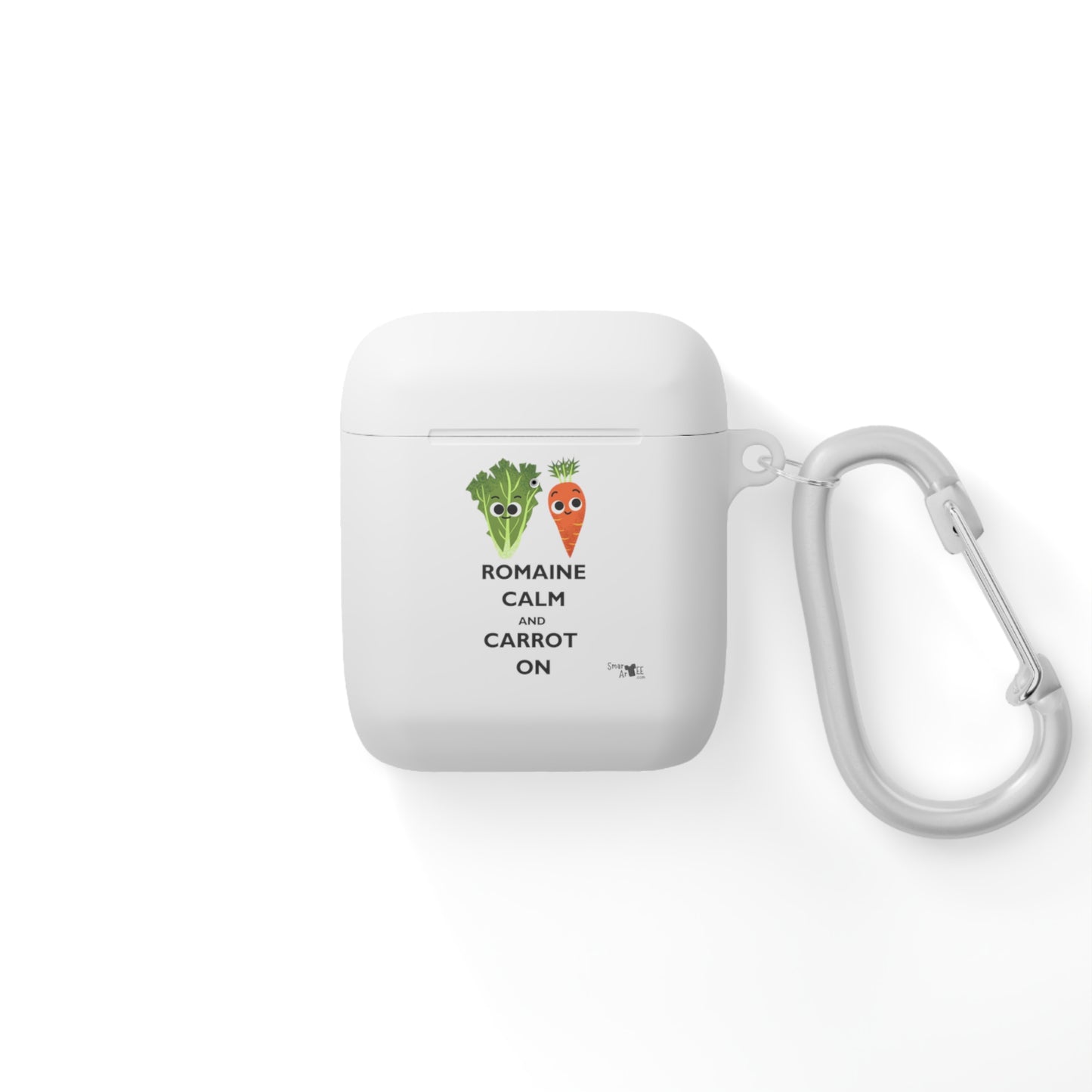 Whimsical AirPods Case Cover Featuring 'Romaine Calm and Carrot On' - Cute Gift for Veggie Lovers, Fun Accessory