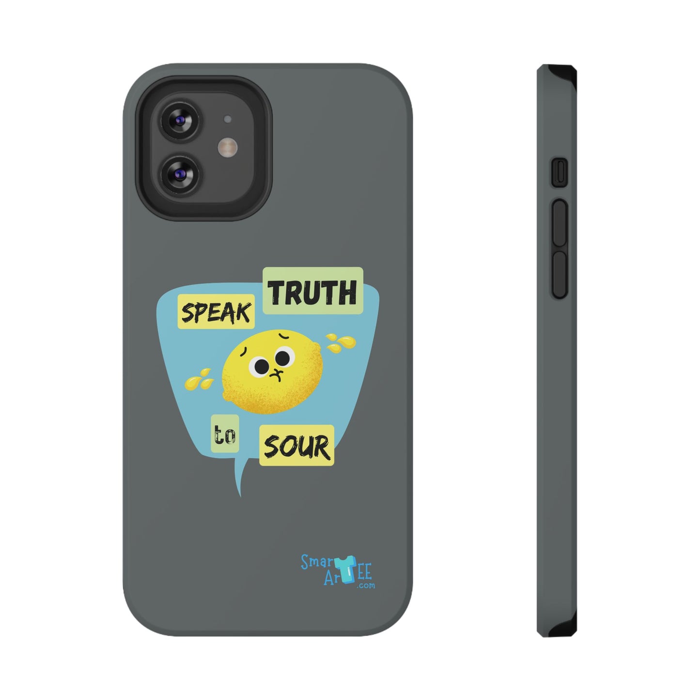 Whimsical Phone Case: Speak Truth to Sour, Cute Lemon Design, Impact-Resistant, Unique Gift for Teens, Phone Accessory, Fun Tech Decor