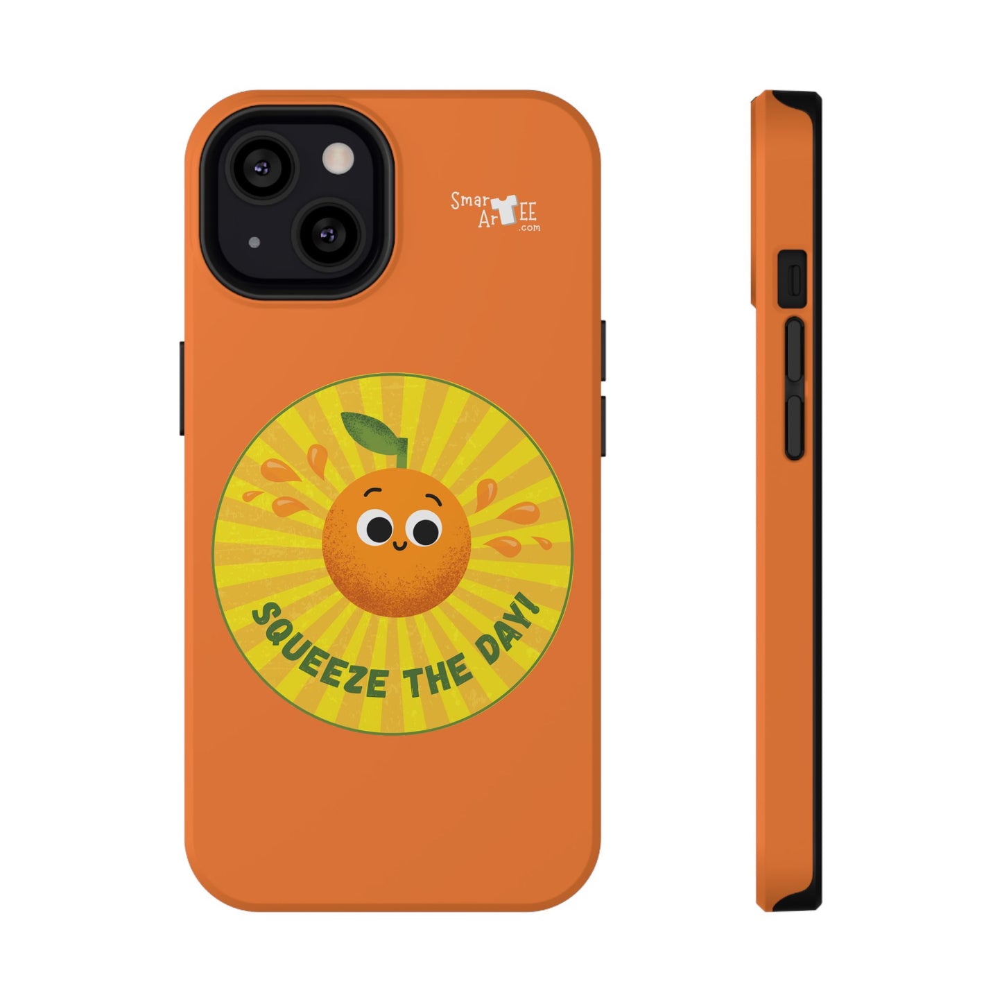 Orange Squeeze Impact-Resistant Case | Fun Phone Cover for Daily Motivation, Gift for Friends, Cute Phone Accessory, Squeeze the Day!