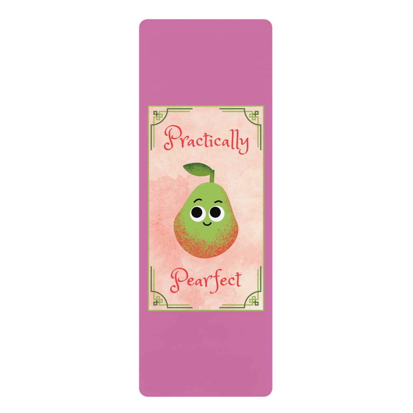 Practically Pearfect Rubber Yoga Mat | Fun Exercise Mat for Home Workouts, Yoga, Pilates, Motivation Gift, Fitness Enthusiasts
