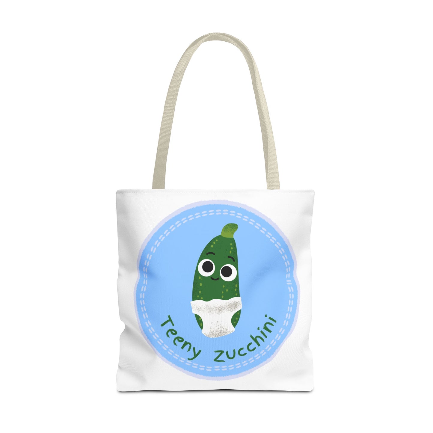 Cute Teeny Zucchini Tote Bag, Eco-Friendly Shopping Bag, Reusable Grocery Tote, Fun Gift for Veggie Lovers, Everyday Carryall