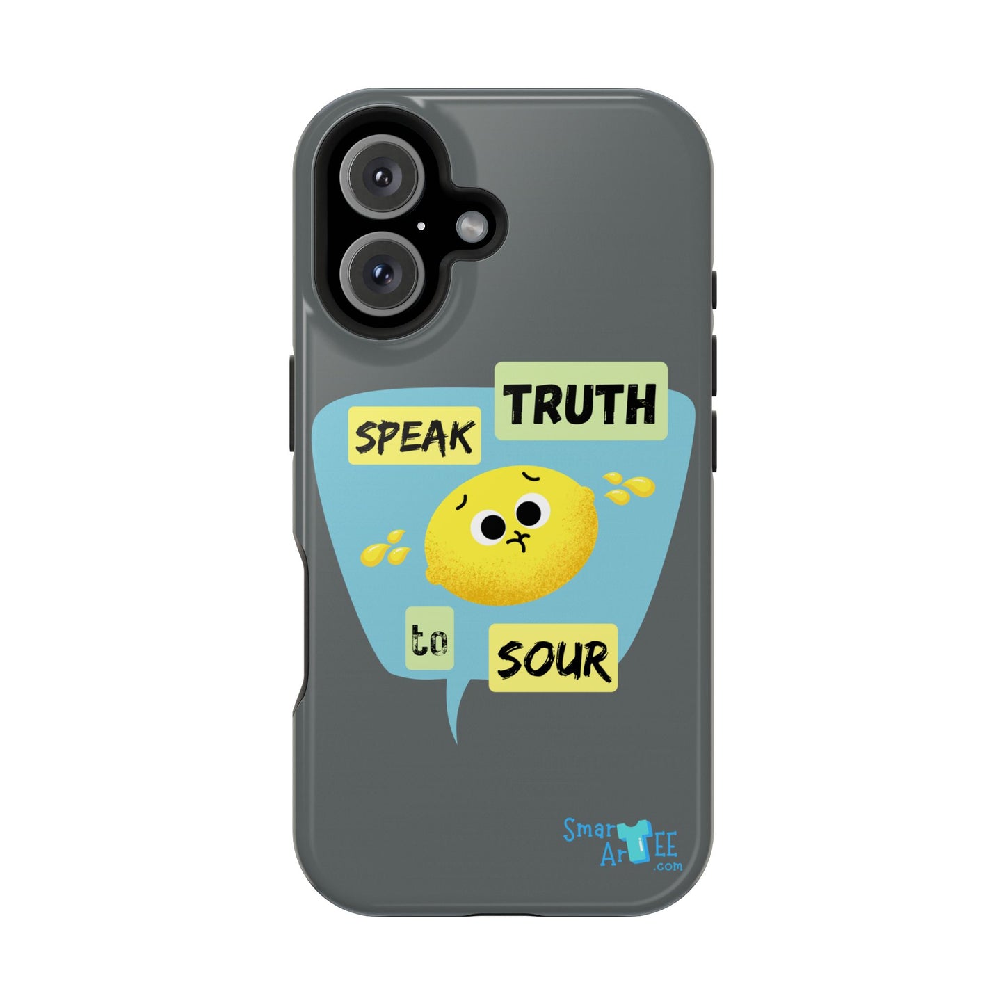 Whimsical Phone Case: Speak Truth to Sour, Cute Lemon Design, Impact-Resistant, Unique Gift for Teens, Phone Accessory, Fun Tech Decor