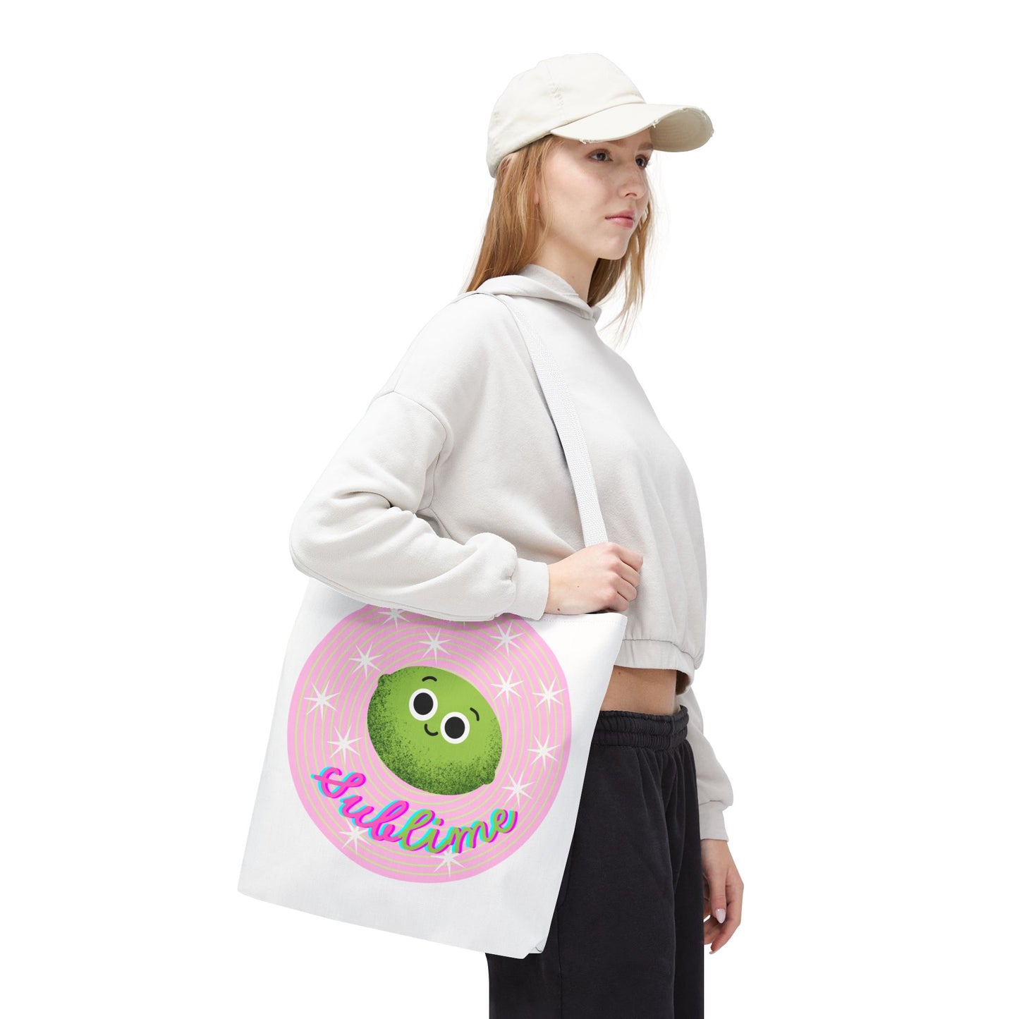 Cute Sublime Lime Tote Bag - Everyday Carry, Eco-Friendly, Gift for Fruit Lovers, Unique Shopping Bag, Fun Beach Tote