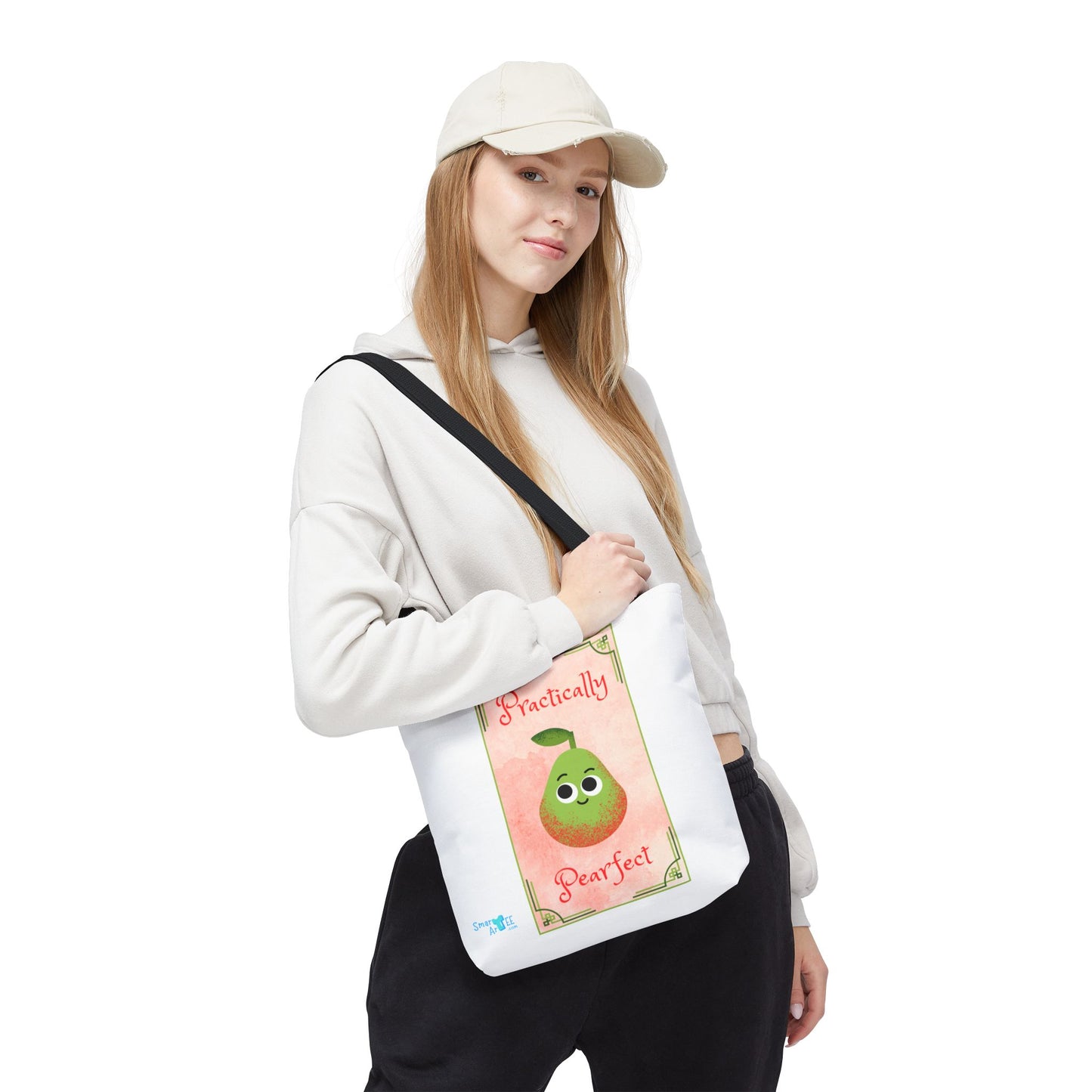Whimsical Tote Bag - Practically Pearfeet, Cute Shopping Tote, Eco-Friendly Reusable Bag, Perfect Gift for Fruit Lovers, Summer Essential