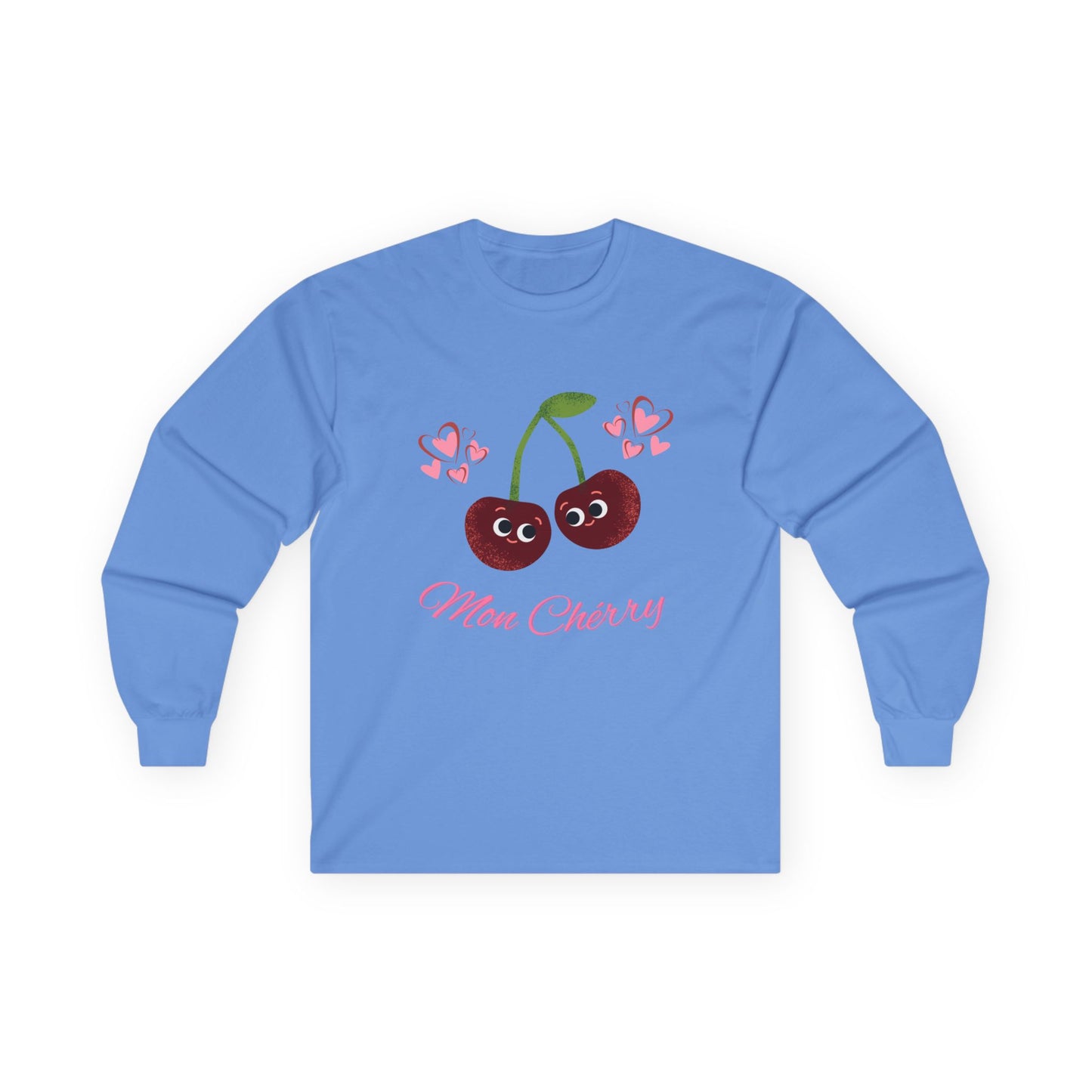 Cute Cherry Long Sleeve Tees, Playful Fruit Shirt, Valentine's Gift, Unisex Casual Wear, Fashionable Everyday Top