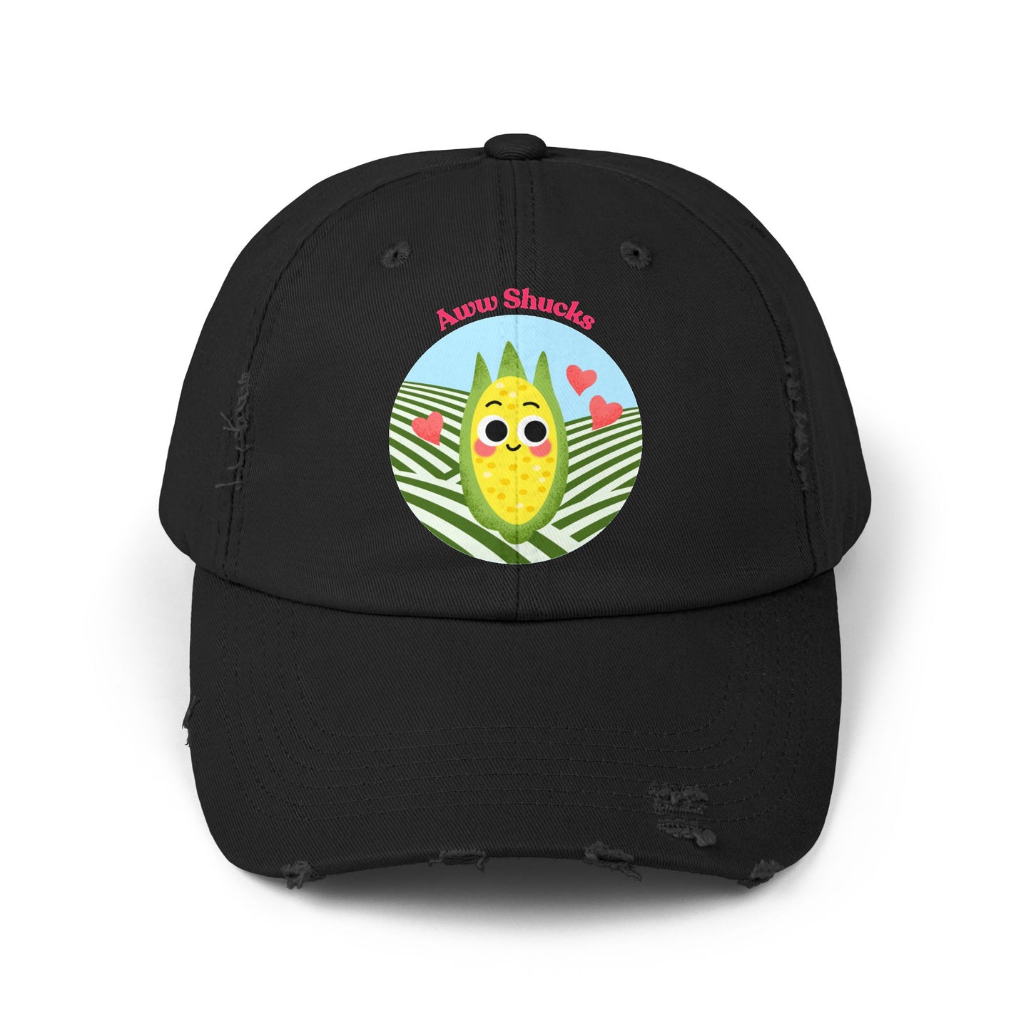Cute Corn Cob Pun Cap, Unisex Distressed Trendy Hats, Fun Accessory, Gift for Friends, Casual Wear