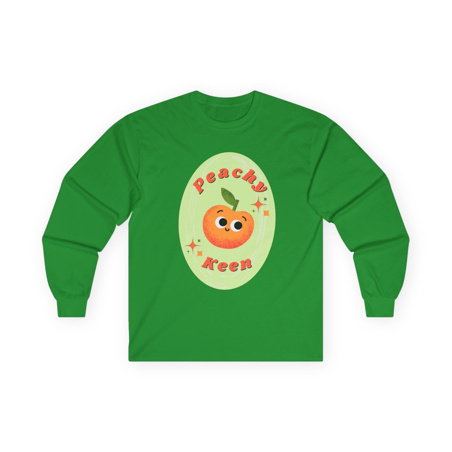 Peachy Keen Unisex Long Sleeve Tees, Cute Graphic Shirt, Fruit Lover Gift, Comfortable Everyday Wear, Perfect for Spring and Summer