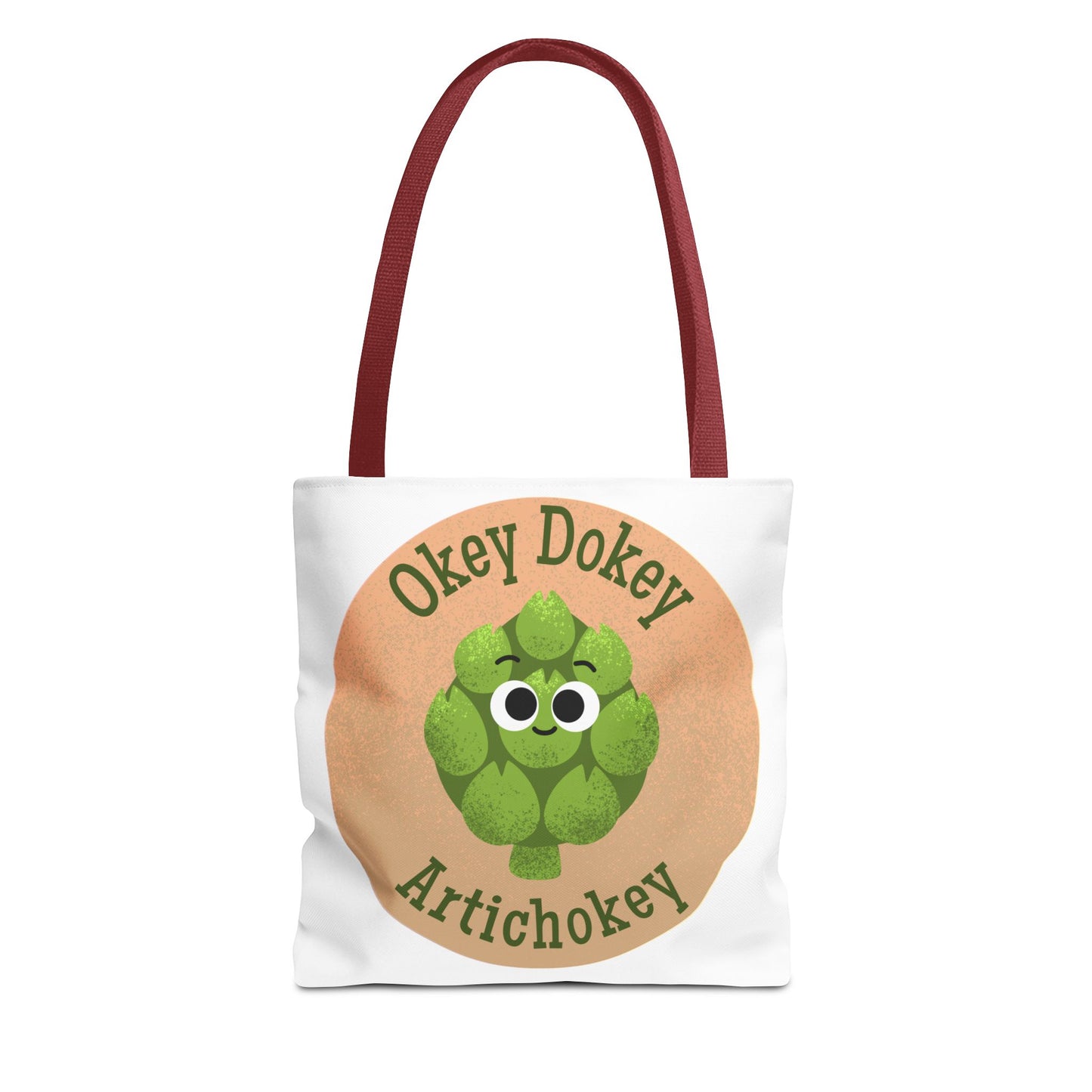 Playful Artichoke Tote Bag - Okey Dokey, Reusable Shopping Tote, Eco-Friendly Gift, Fruits & Veggies Lover, Cute Grocery Bag