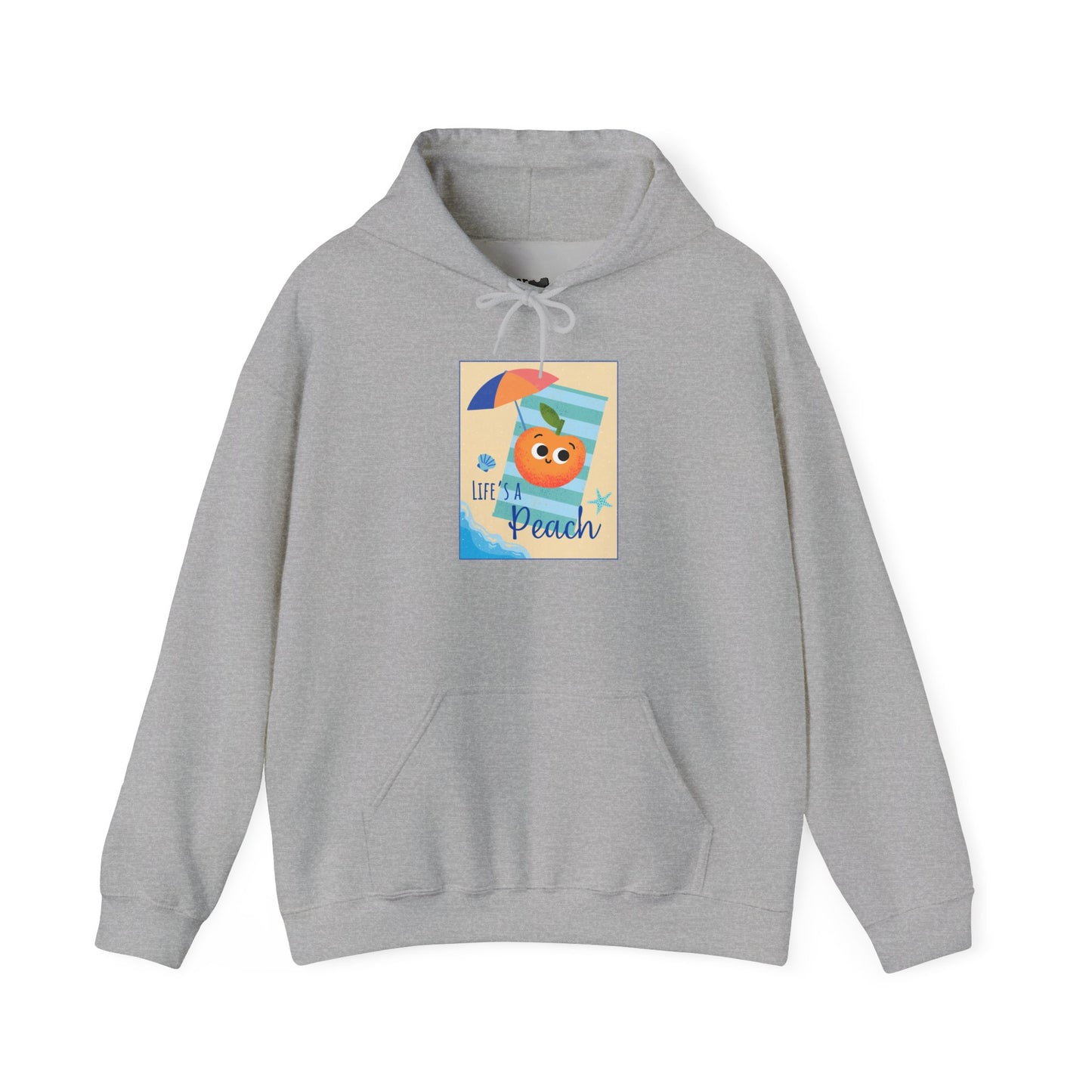 Peach Themed Unisex Hoodie, Cozy Pullover, Cute Fruit Apparel, Beach Vibes Clothing, Gift for Mom, Soft Pullover