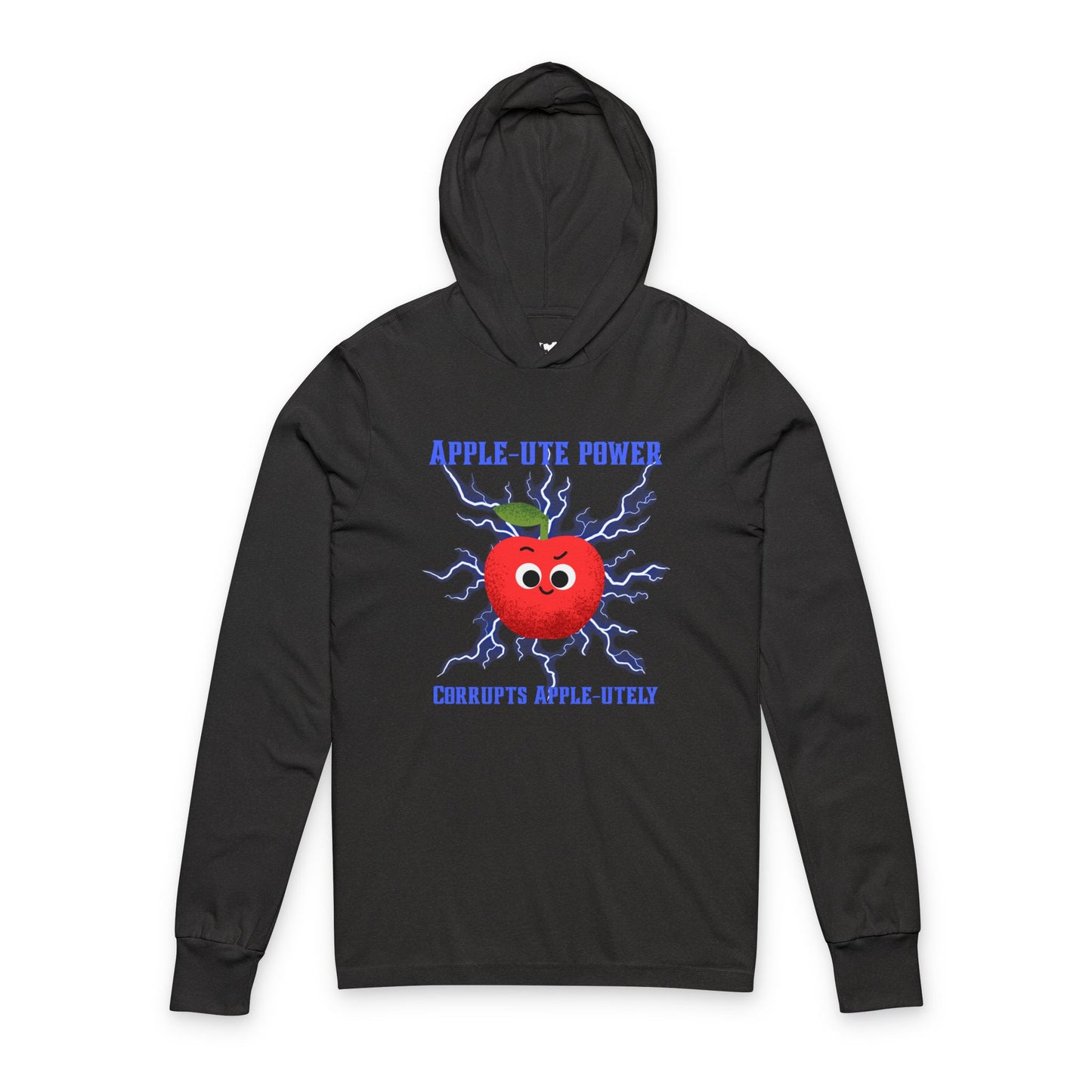 Apple Power Unisex Hooded Long Sleeve Shirt | Cute Fruit Pun, Funny Hooded Pullover, Unique Design