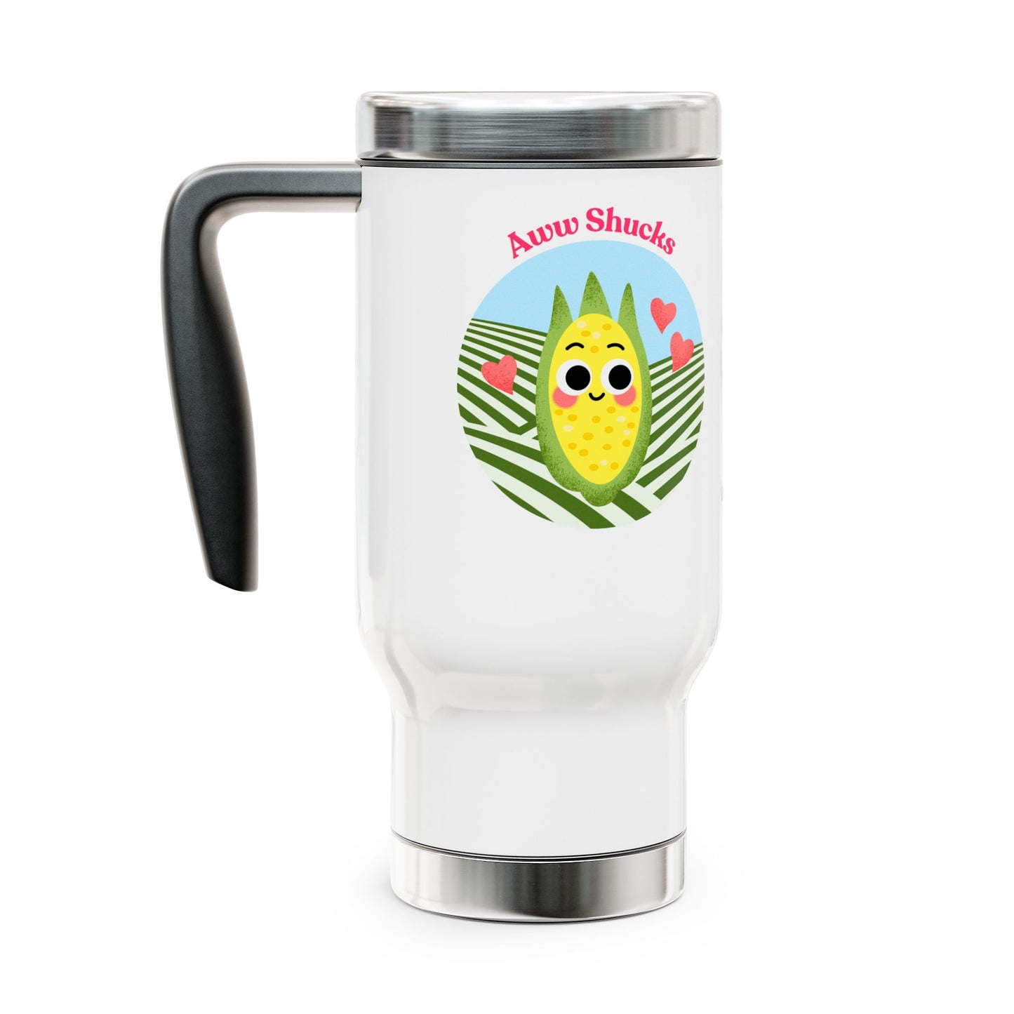 Cute Stainless Steel Travel Mug - "Awww Shucks" Design, Unique Coffee Cup, Perfect Gift for Friends, Outdoor Adventures, Everyday Use