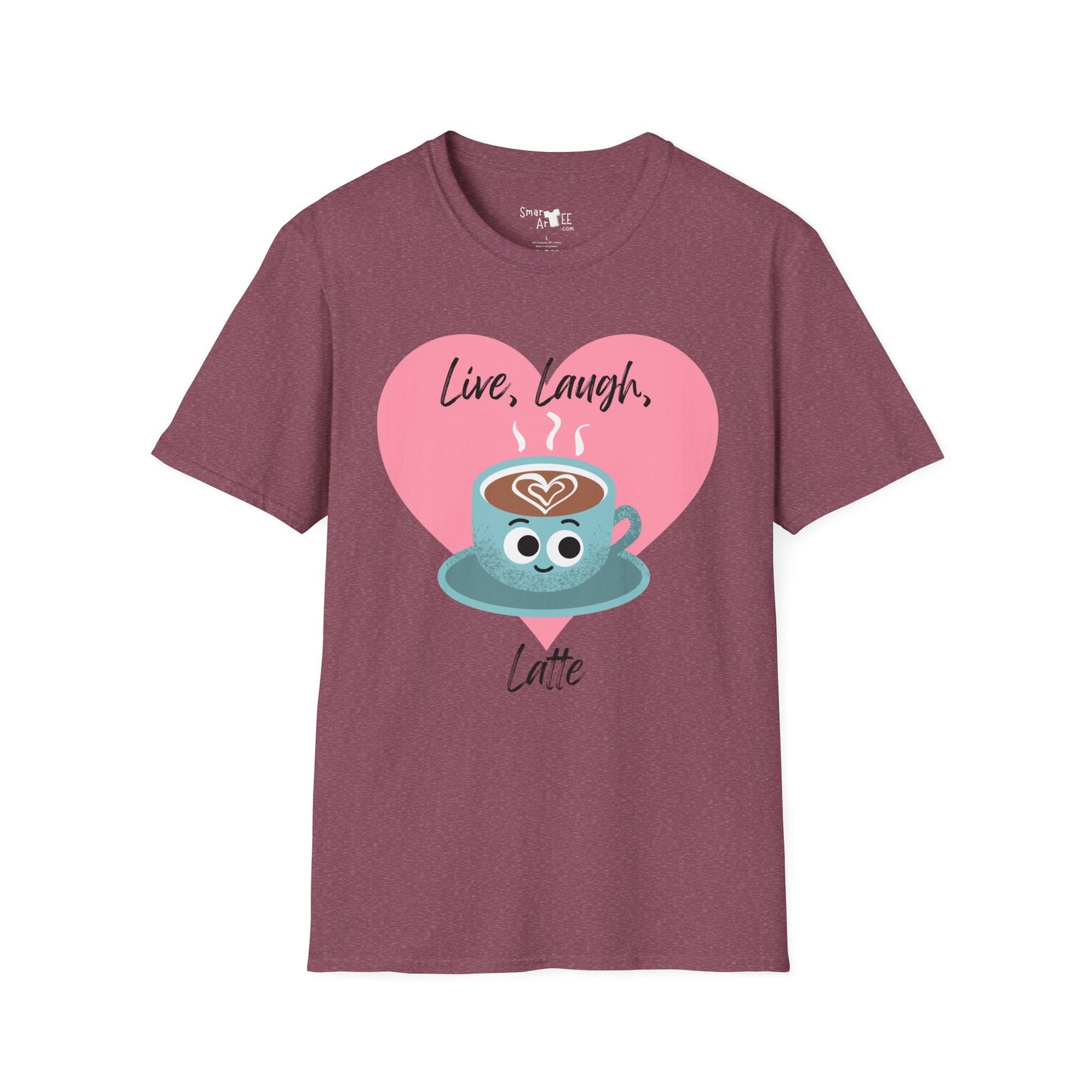Cute Coffee Lover T-Shirt, Funny Gift for Barista, Softstyle Tee for Friends, Gift for Coffee Lovers, Live Laugh Latte Shirt