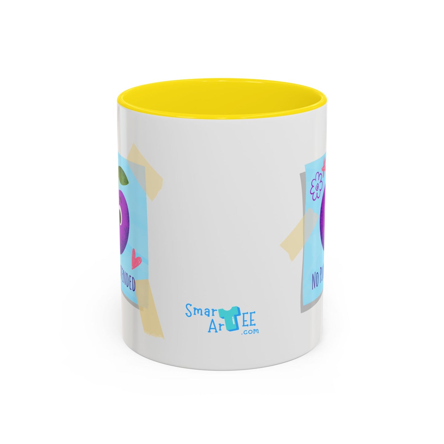 Playful Plum Coffee Mug, Cute Gift for Teachers, Friends, Humor Mug, Fun Kitchen Decor, Unique Cup for Any Occasion