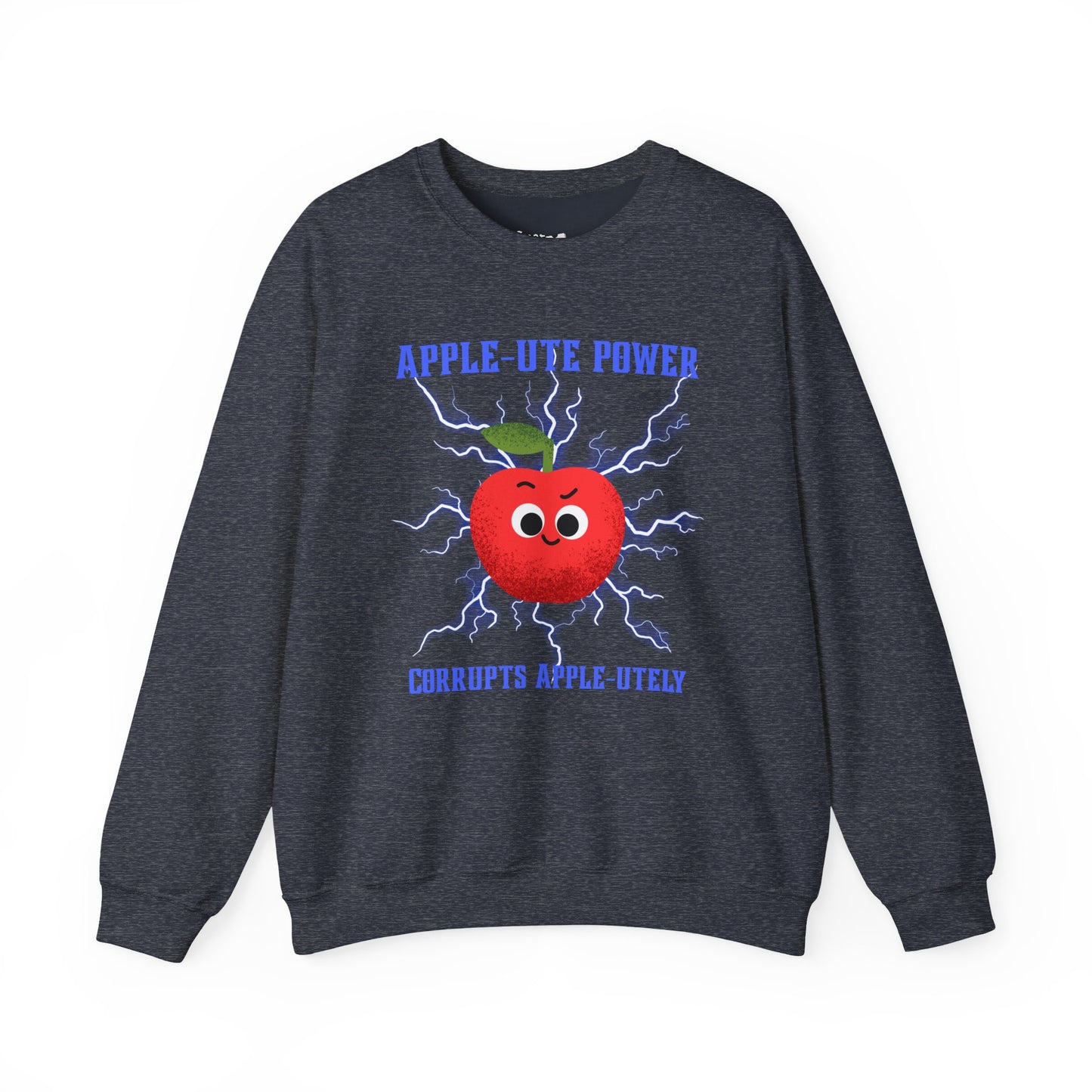 Funny Pun Apple-Ute Power Unisex Sweatshirt, Whimsical Art Design Apparel, Fall Comfort Clothing, Unisex Styling, Great Gift Idea